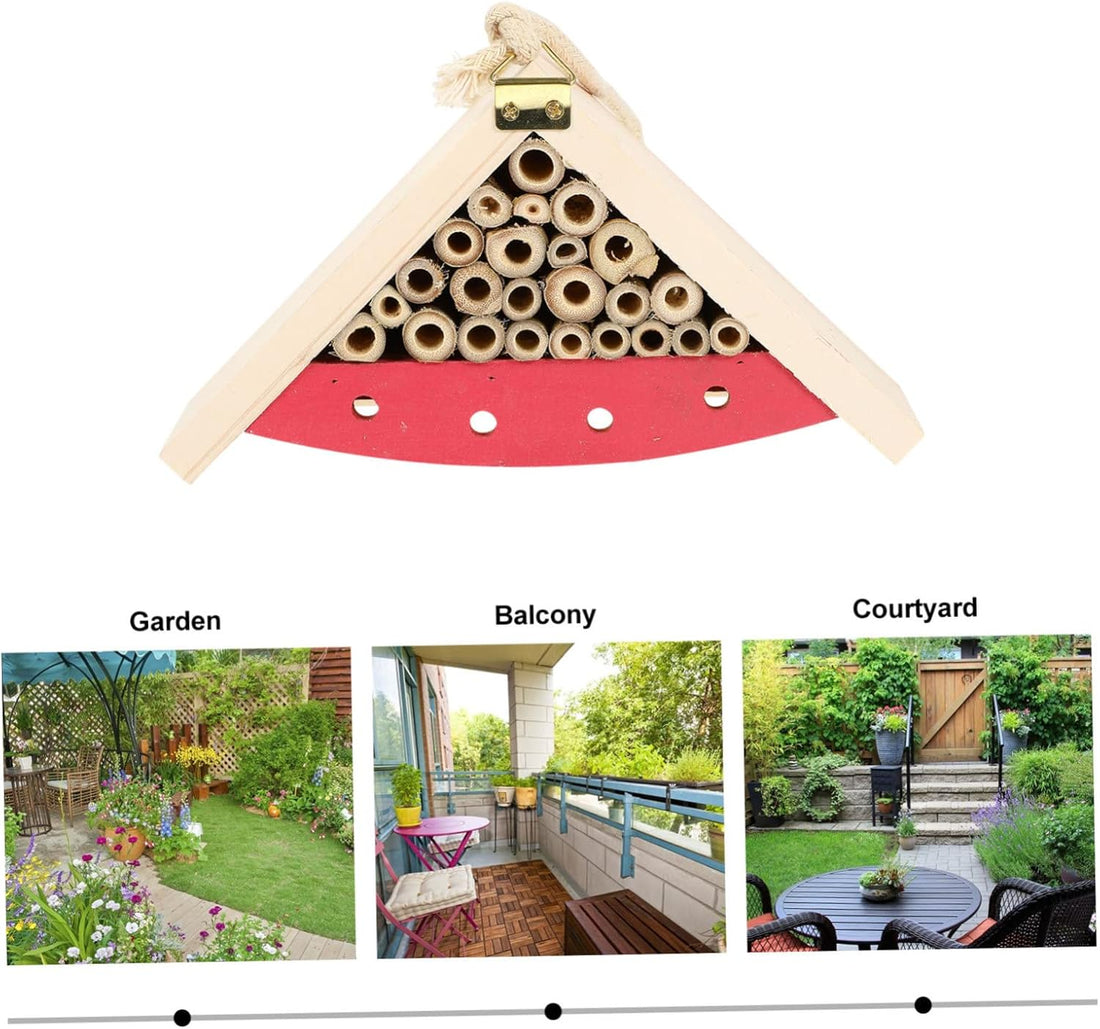 LIFKOME Wooden Hanging Bee House Shelter