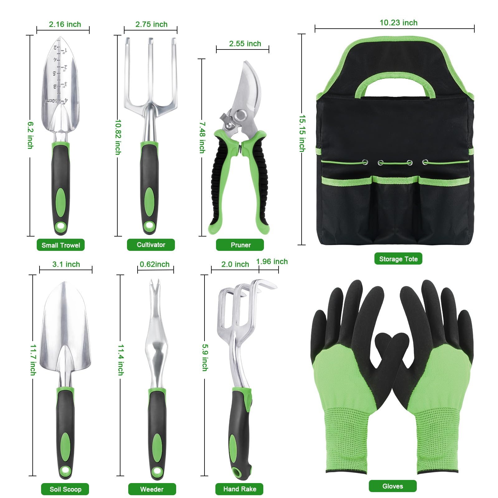 8-Piece Garden Tools Set with Storage Bag