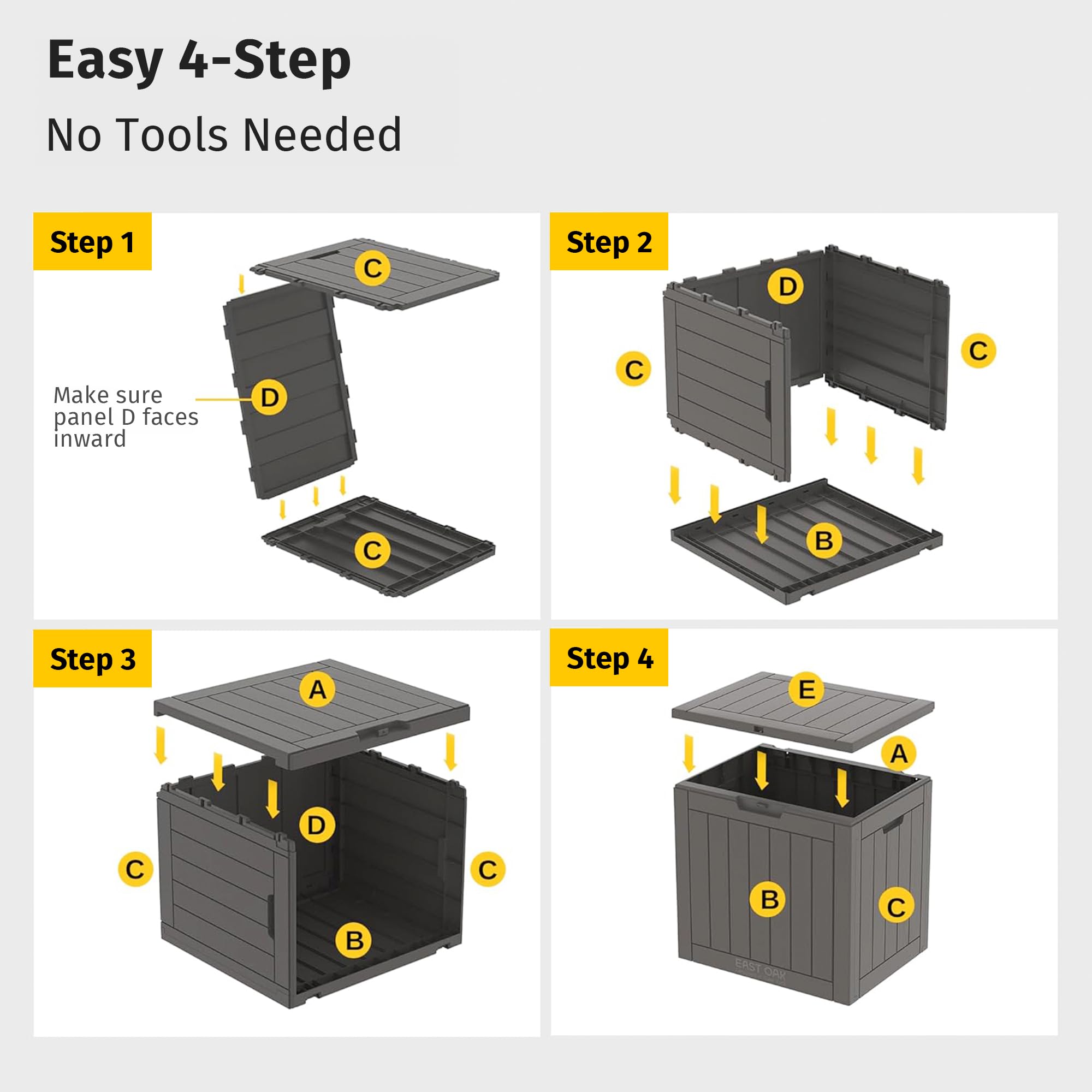 EAST OAK 31-Gallon Outdoor Deck Box, Grey