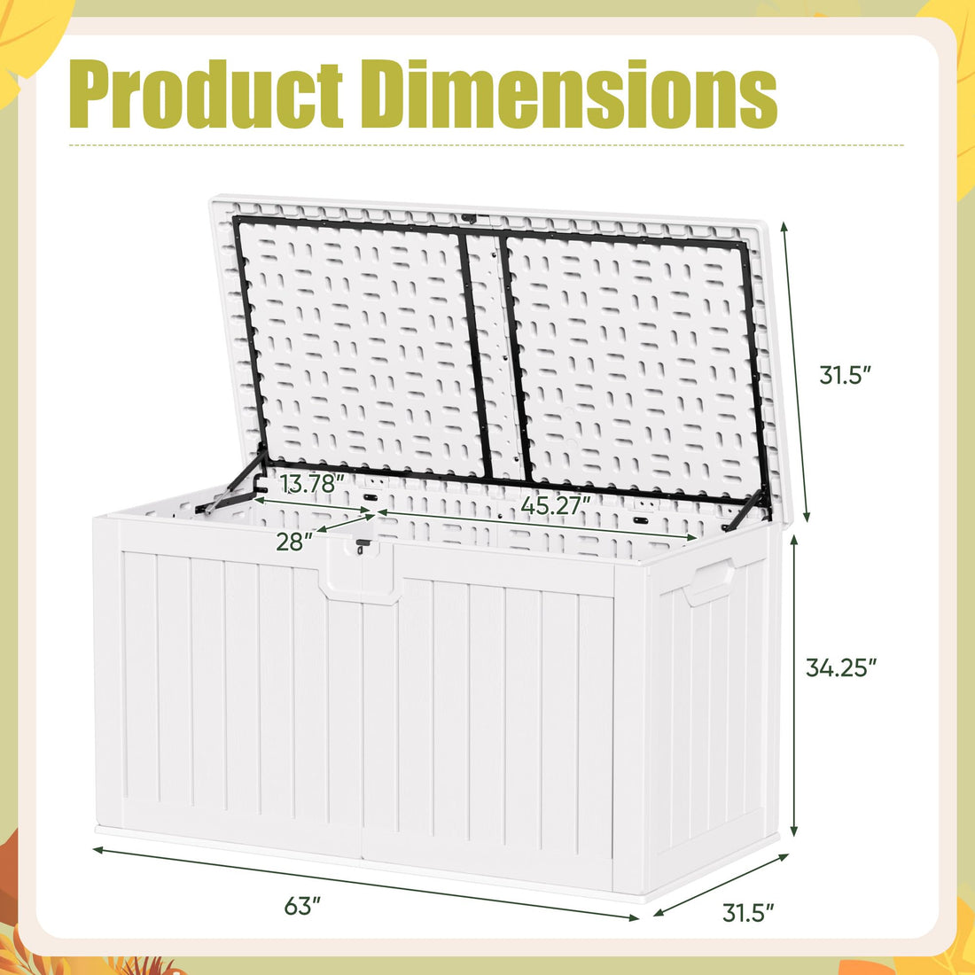 Devoko 30-Gallon Resin Deck Storage Box, Black
