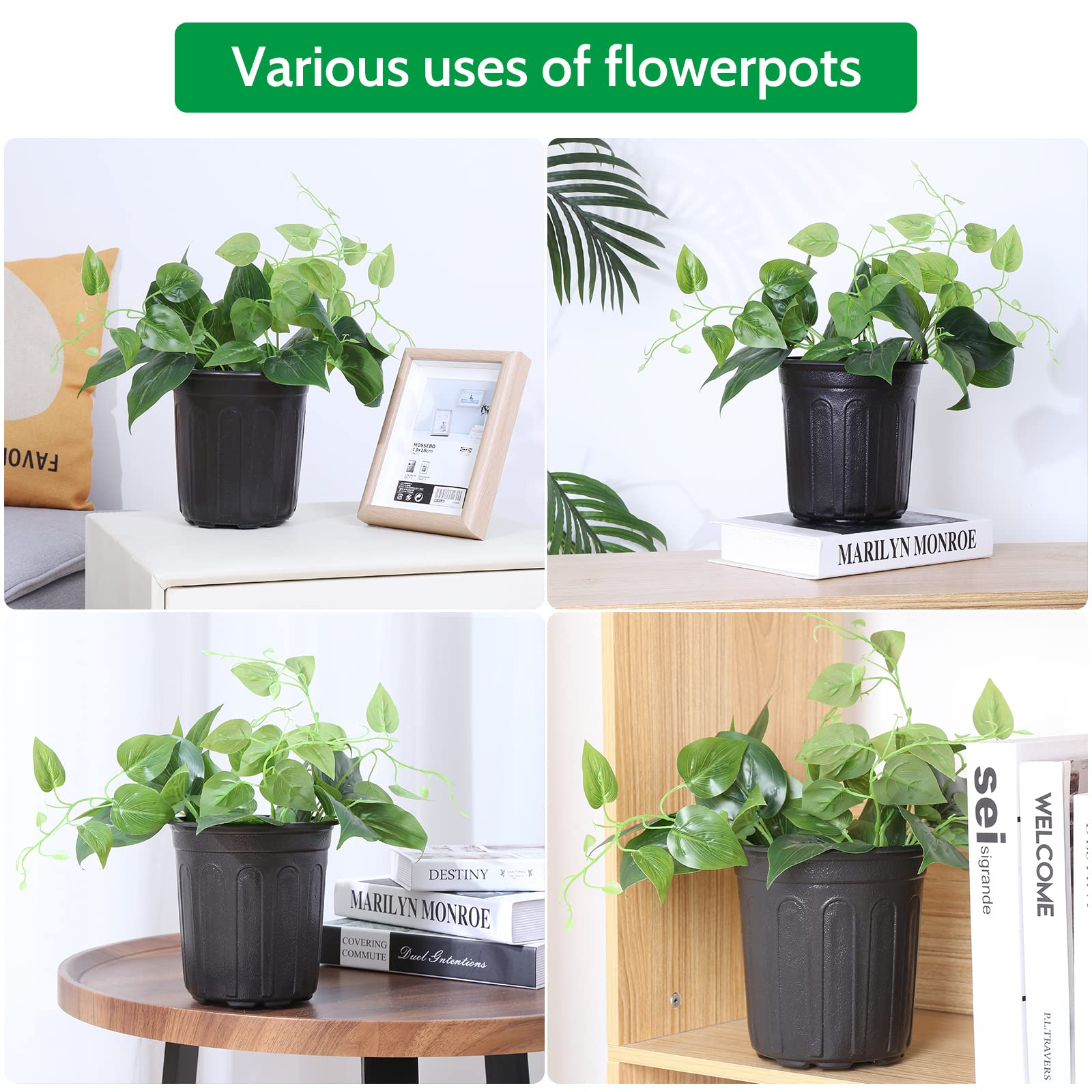 JERIA 100-Pack 0.5 Gal Nursery Pots with Labels