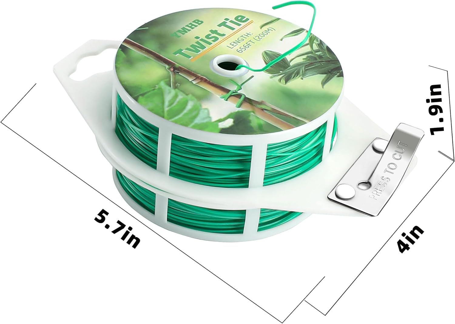 "Green Garden Twist Ties 656ft with Cutter"