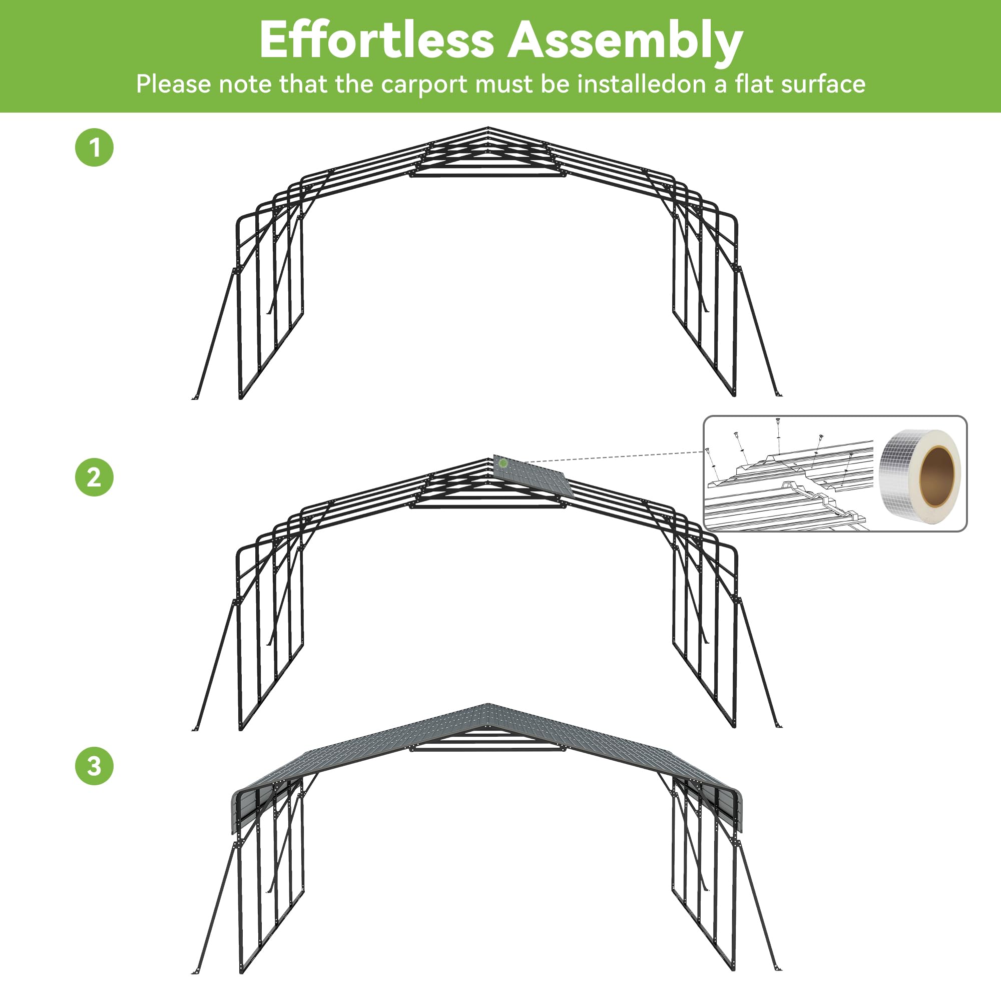 12x20 Ft Real Relax Heavy-Duty Carport