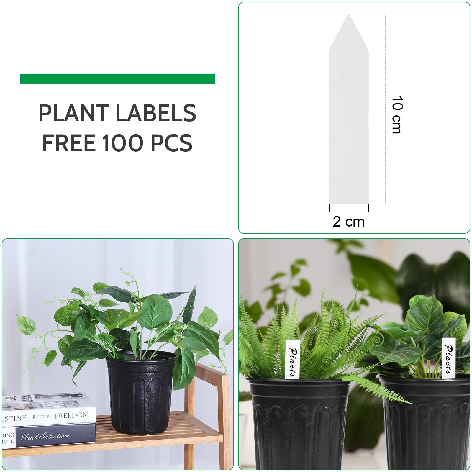 JERIA 100-Pack 0.5 Gal Nursery Pots with Labels