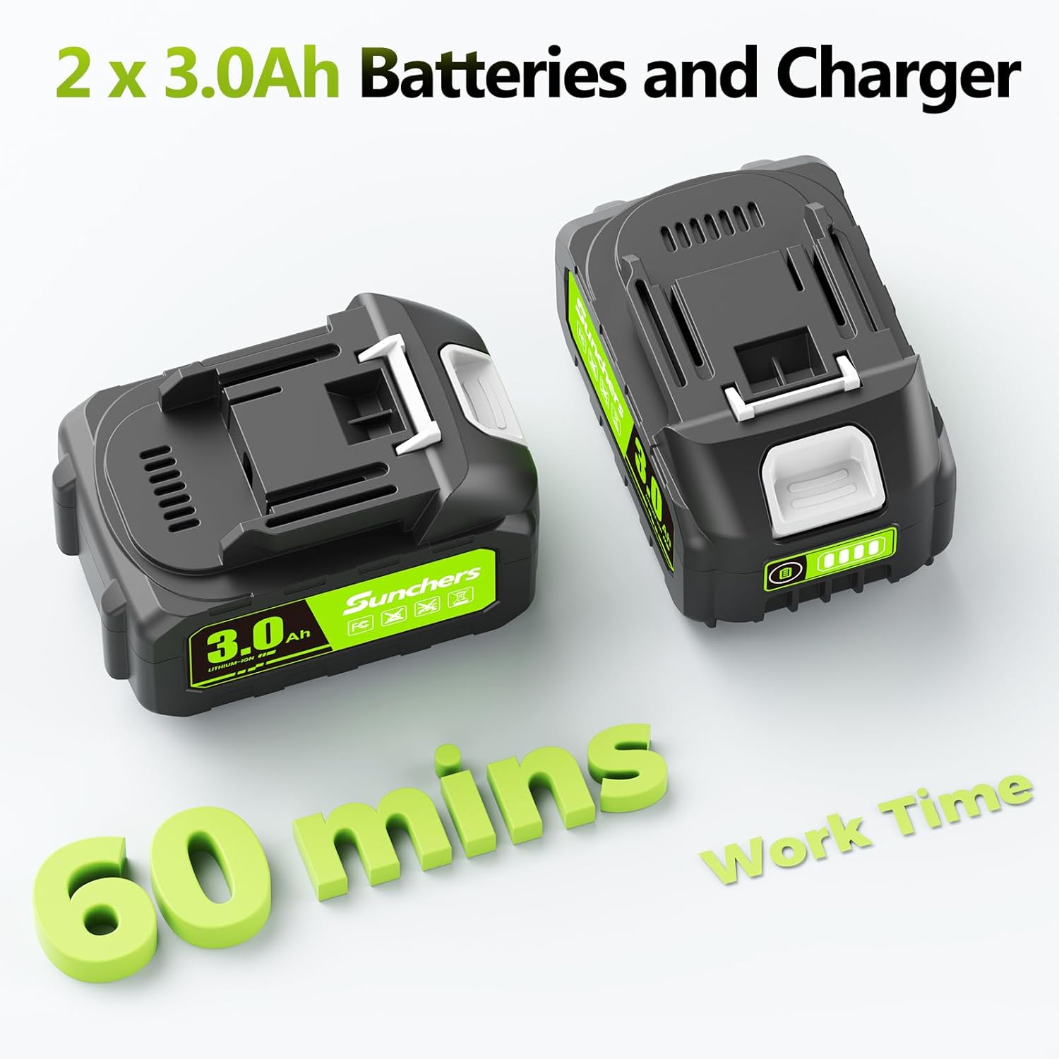 20V Cordless Leaf Blower, 2 Batteries Included