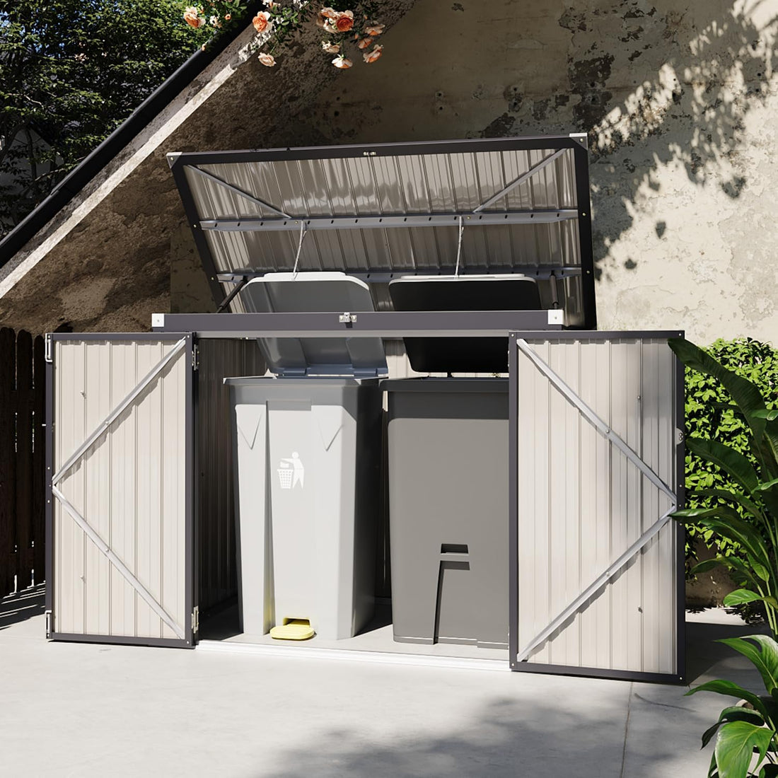 Aoxun 80 Cu.Ft Outdoor Metal Storage Shed