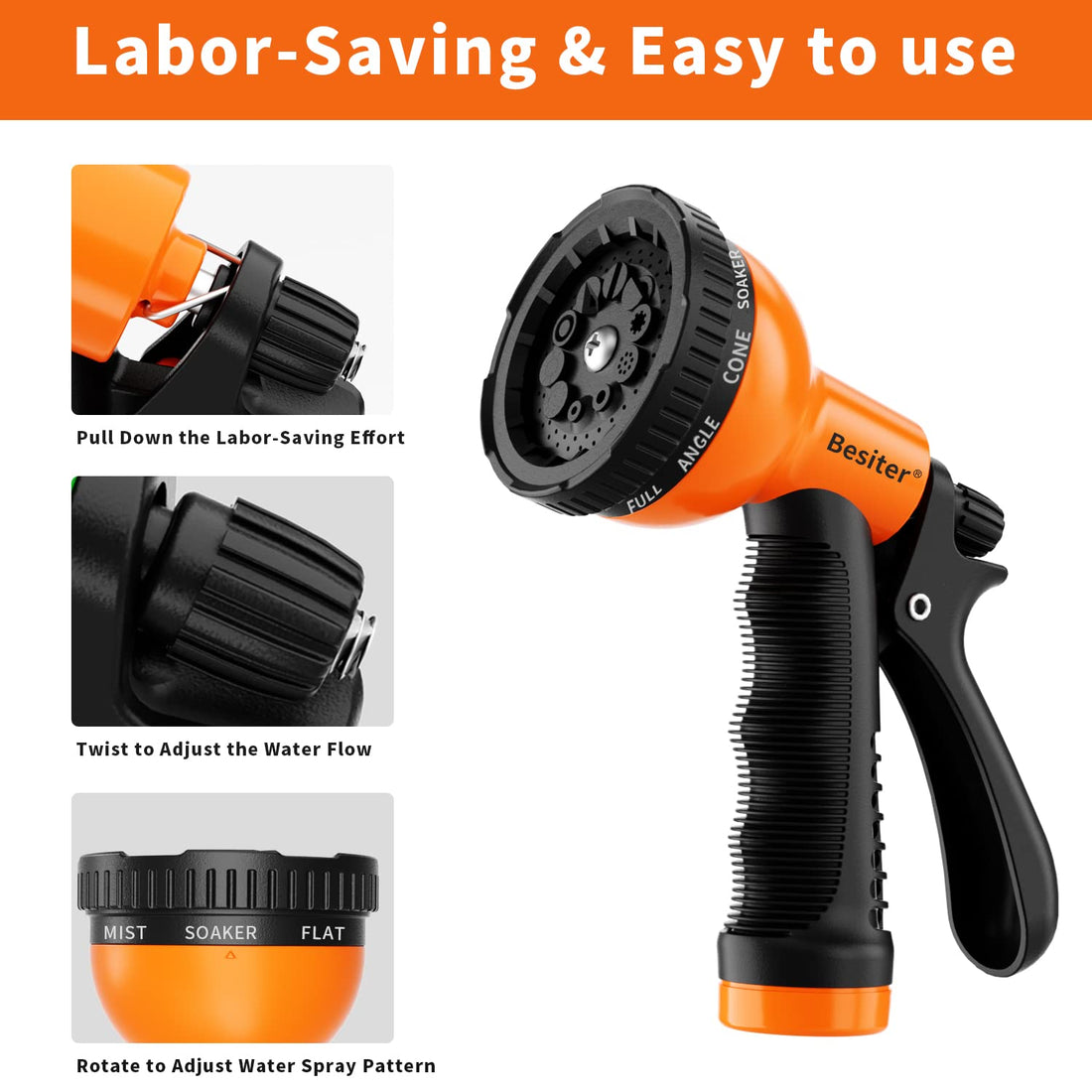 Heavy Duty Hose Nozzle Sprayer, 2 Pack