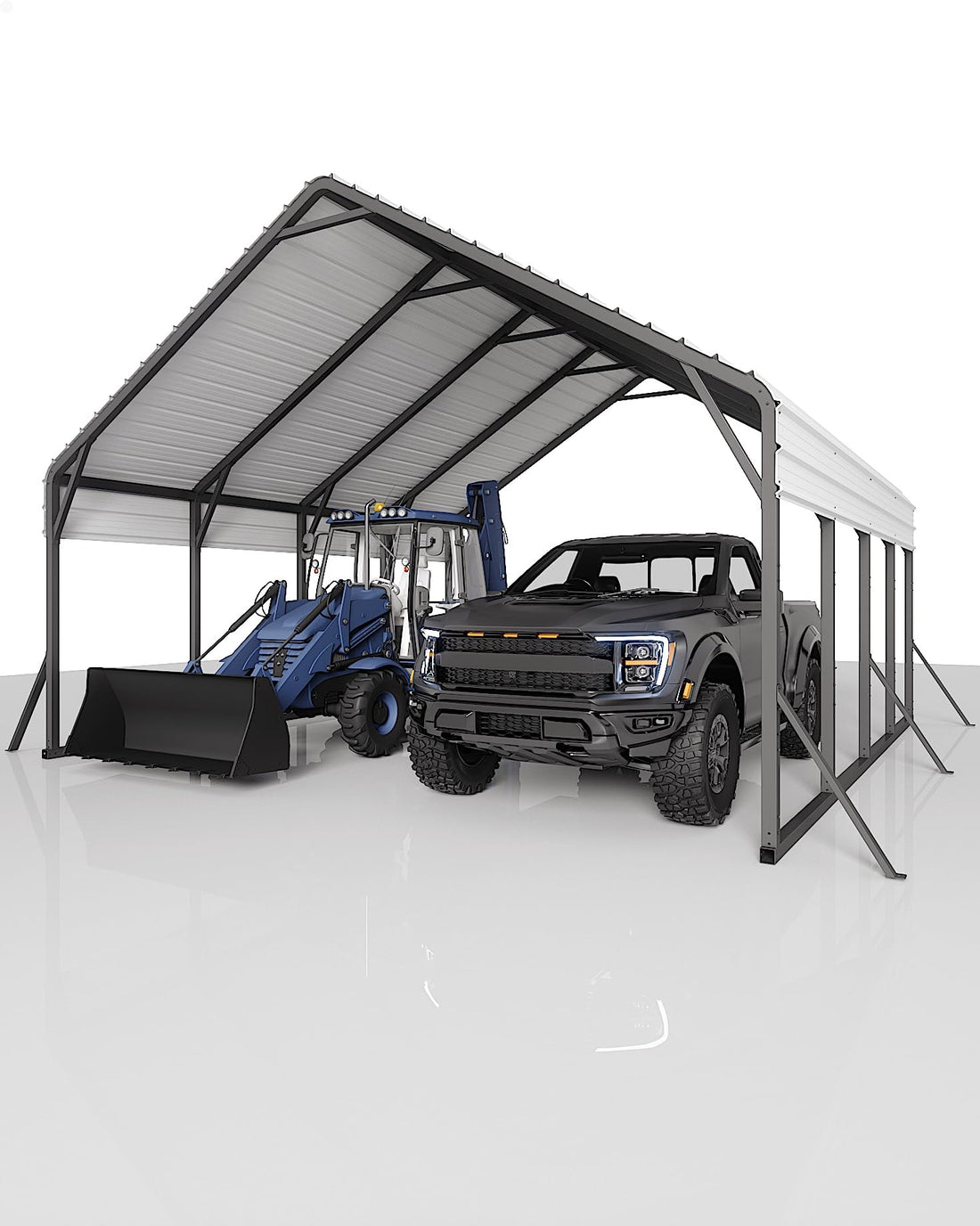 11x20x9 Ft Vertical Roof Metal Carport