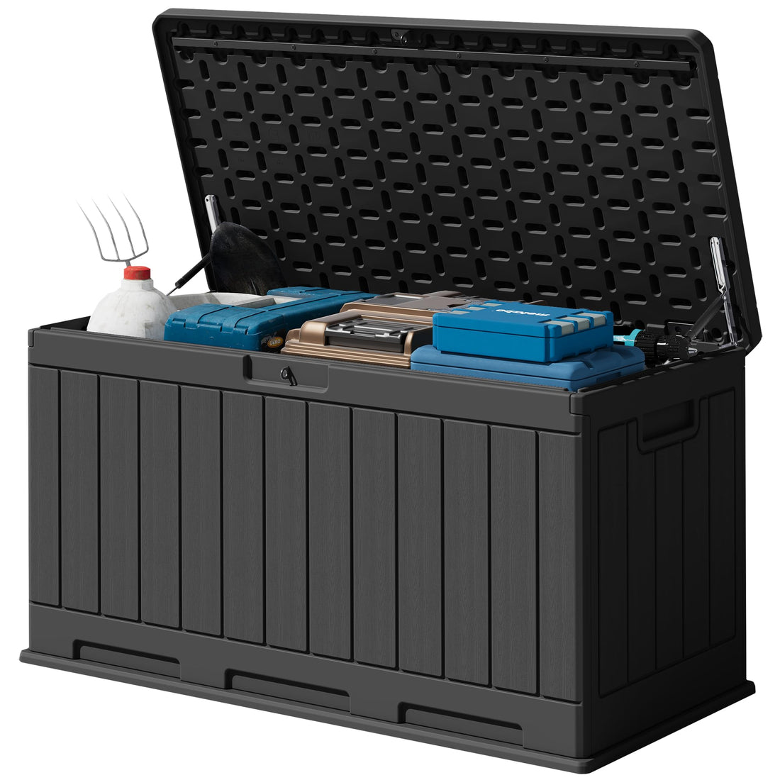 Devoko 30-Gallon Resin Deck Storage Box, Black