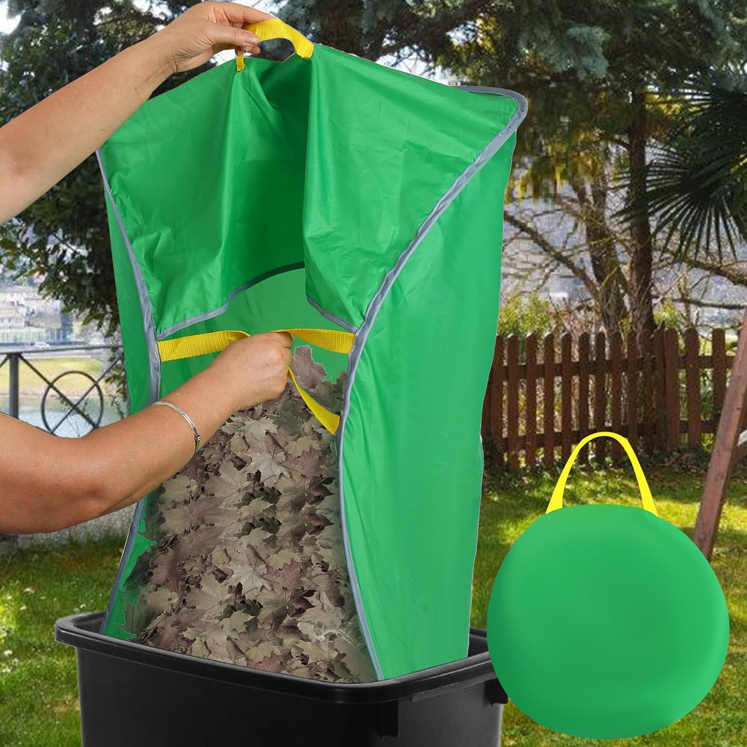 UQM Portable Leaf Collector – Foldable Reusable Yard Bag