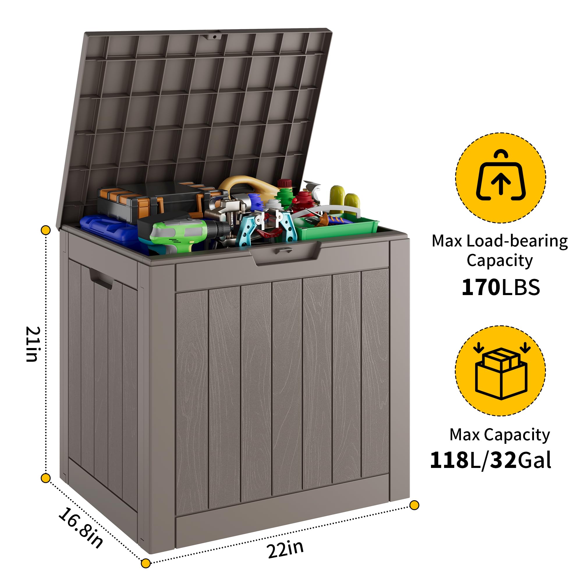 32-Gallon Resin Deck Box 2-Pack, Black