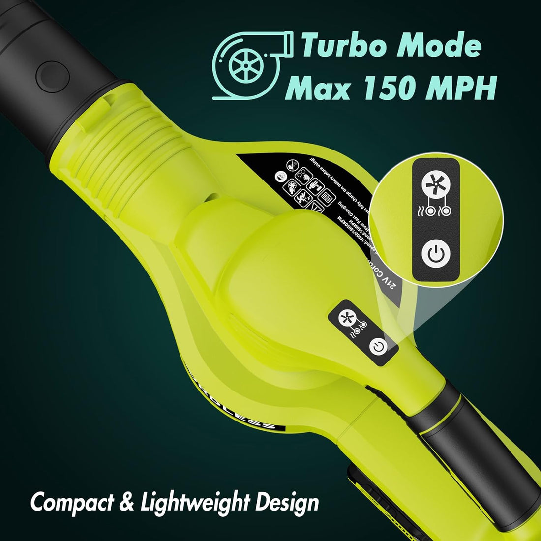 "21V Cordless Leaf Blower with 2 Batteries & Charger"