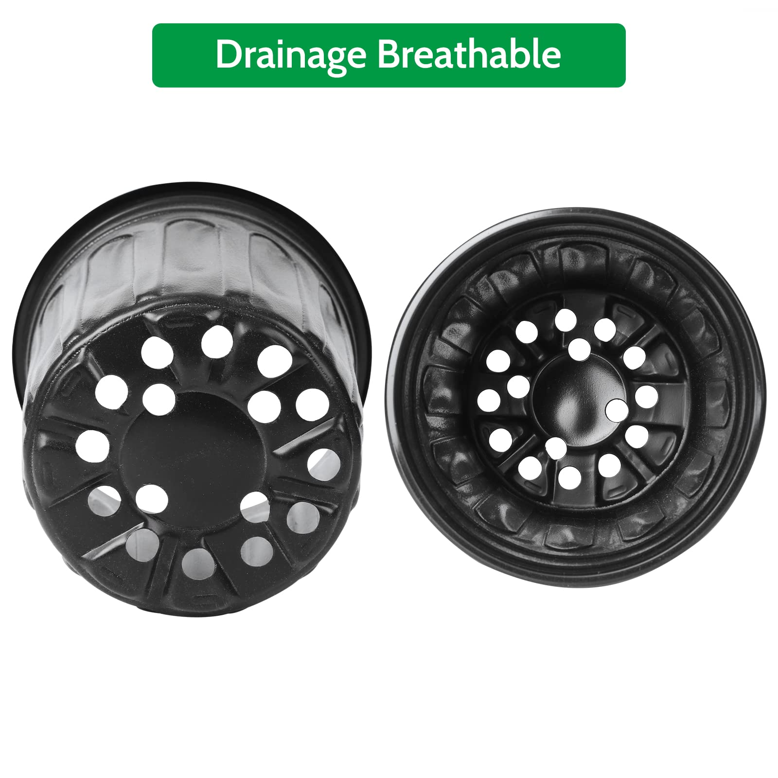 JERIA 100-Pack 0.5 Gal Nursery Pots with Labels