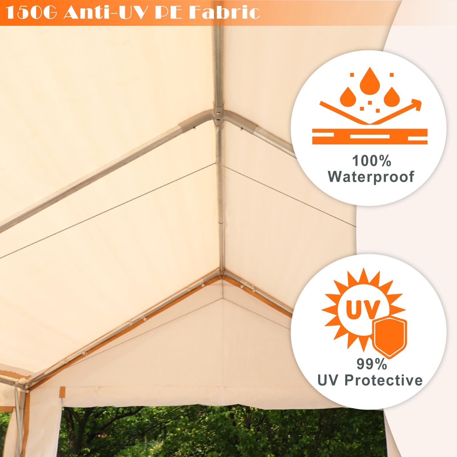 10x20 Ft Sophia & William Heavy-Duty Carport