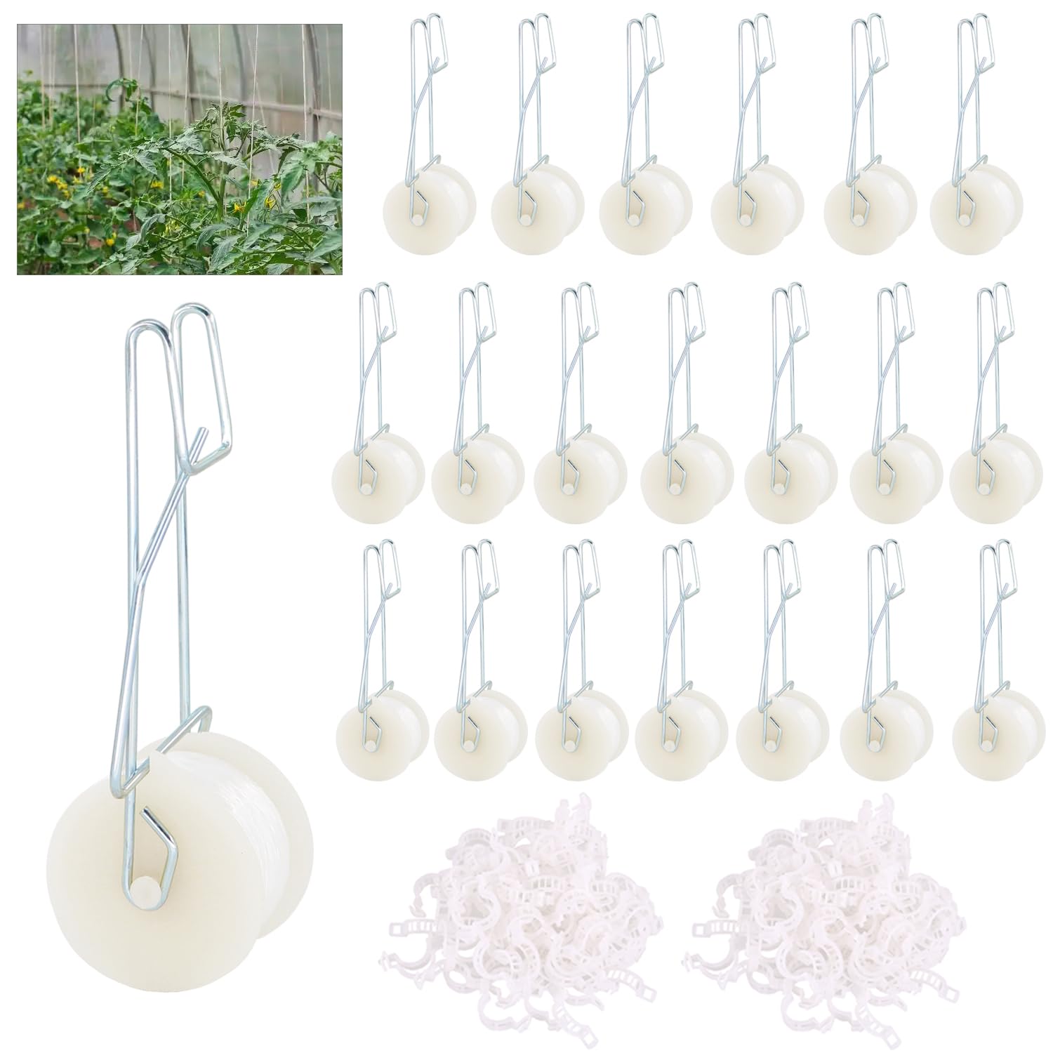 “40 Pack Tomato Roller Hooks Trellis Kit”