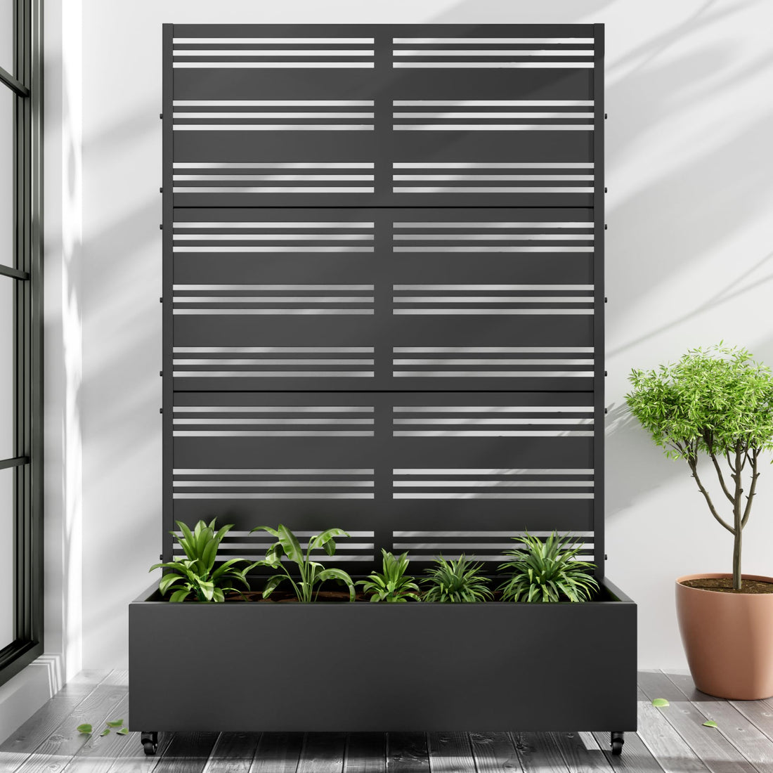 Casaphoria Metal Raised Garden Bed with Trellis