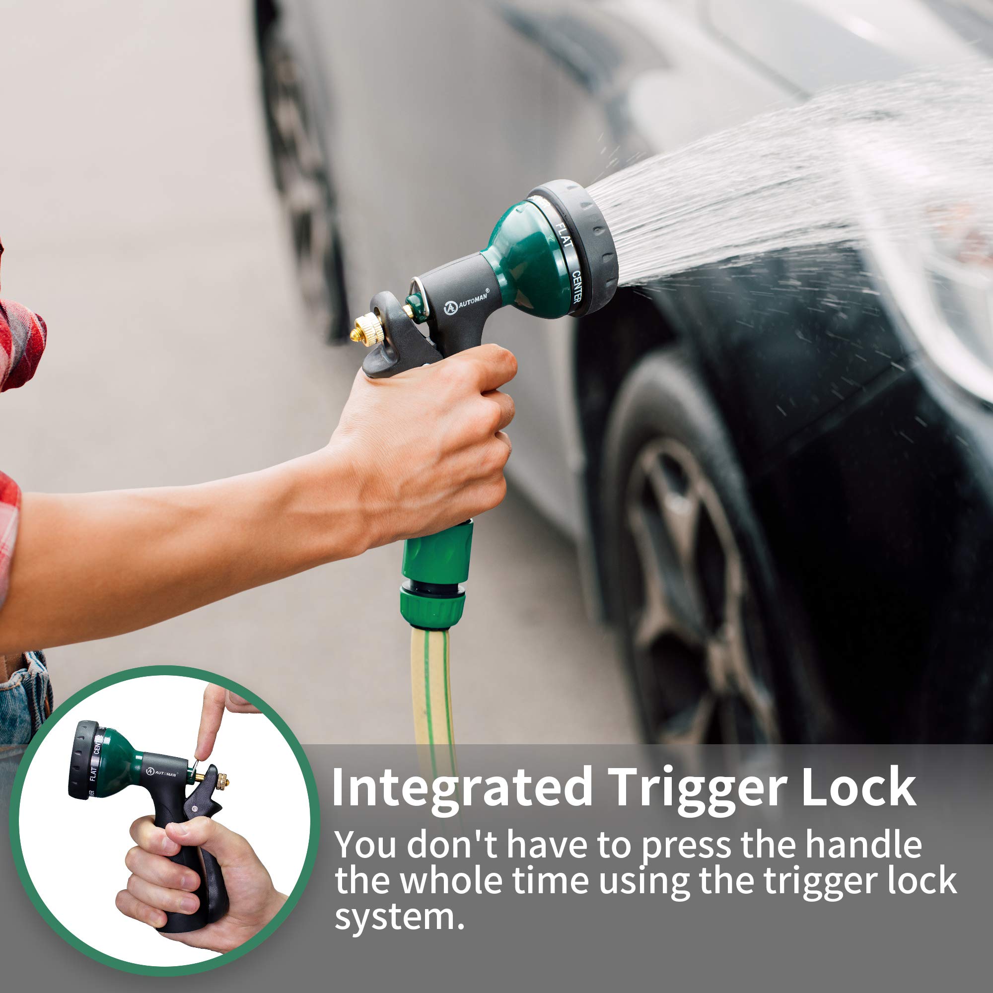 AUTOMAN Garden Hose Nozzle, 7-Pattern Spray