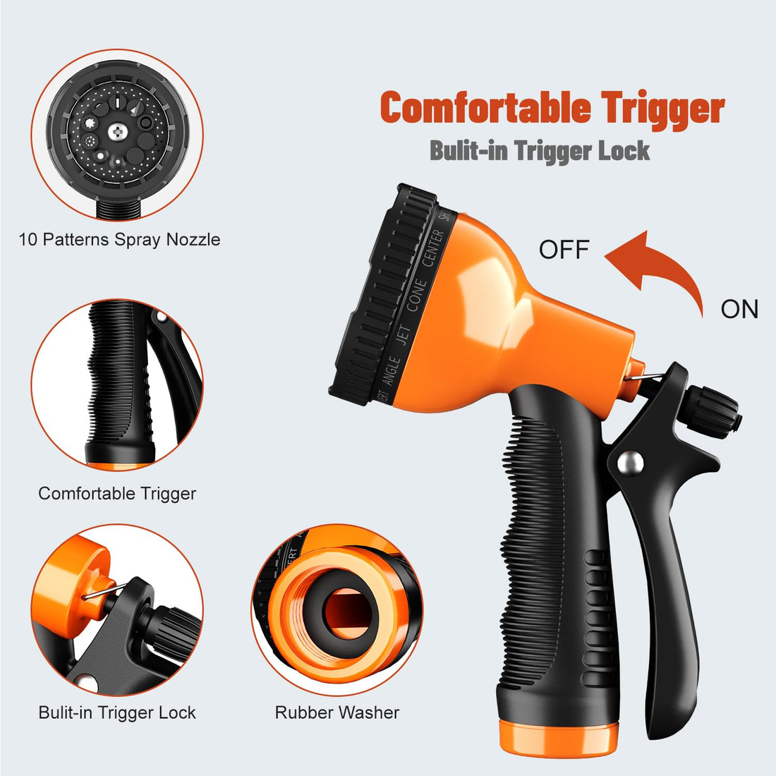 Heavy Duty Hose Nozzle Sprayer, 2 Pack