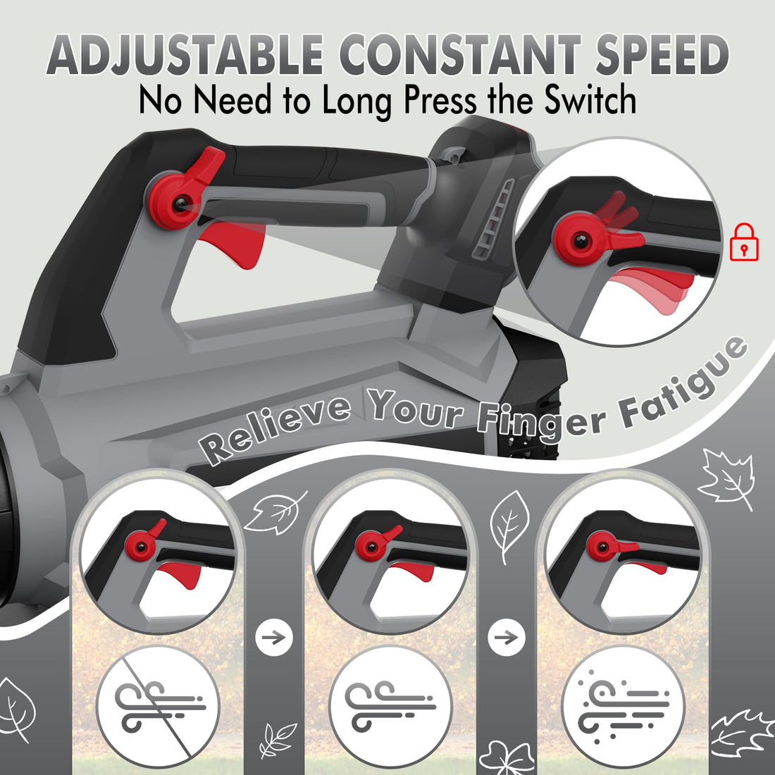 21V Cordless Leaf Blower, 630CFM/160MPH