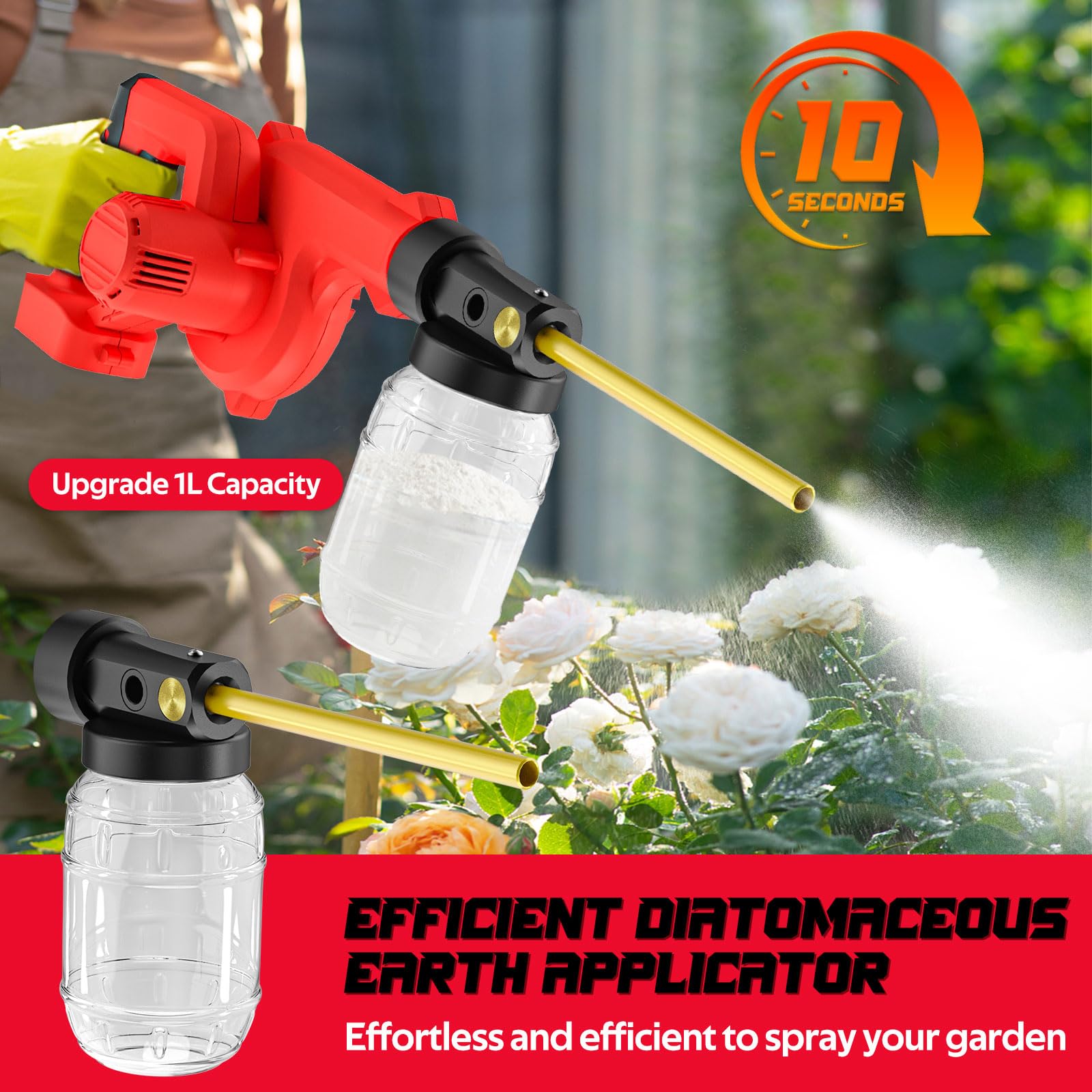 Rozlchar Electric Dust Applicator, 1L, Milwaukee 18V Compatible