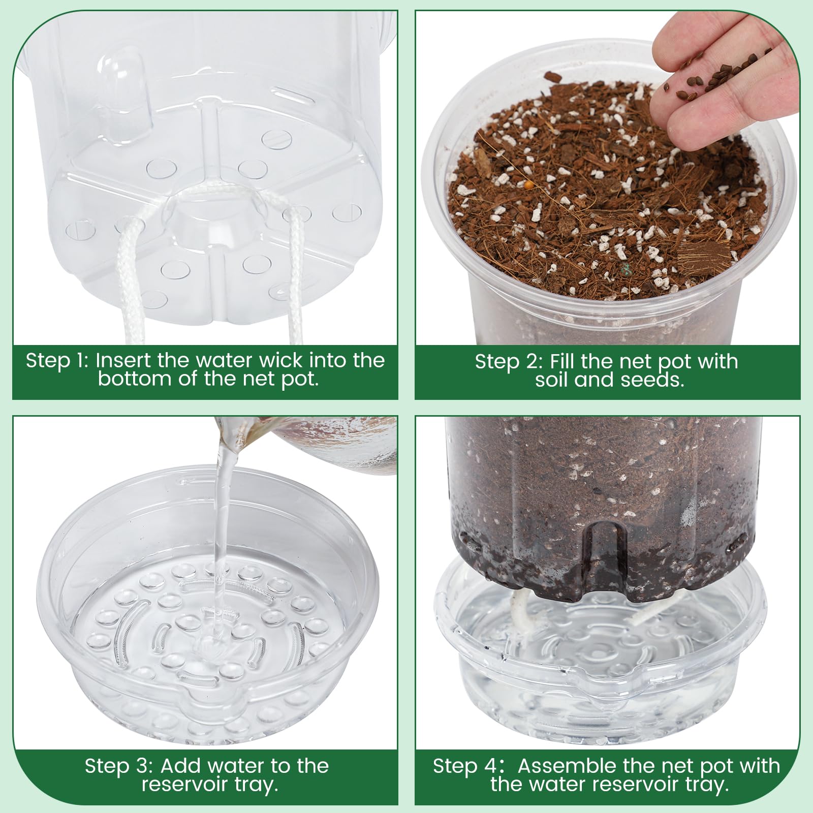 "30-Pack Clear Nursery Pots with Drainage"