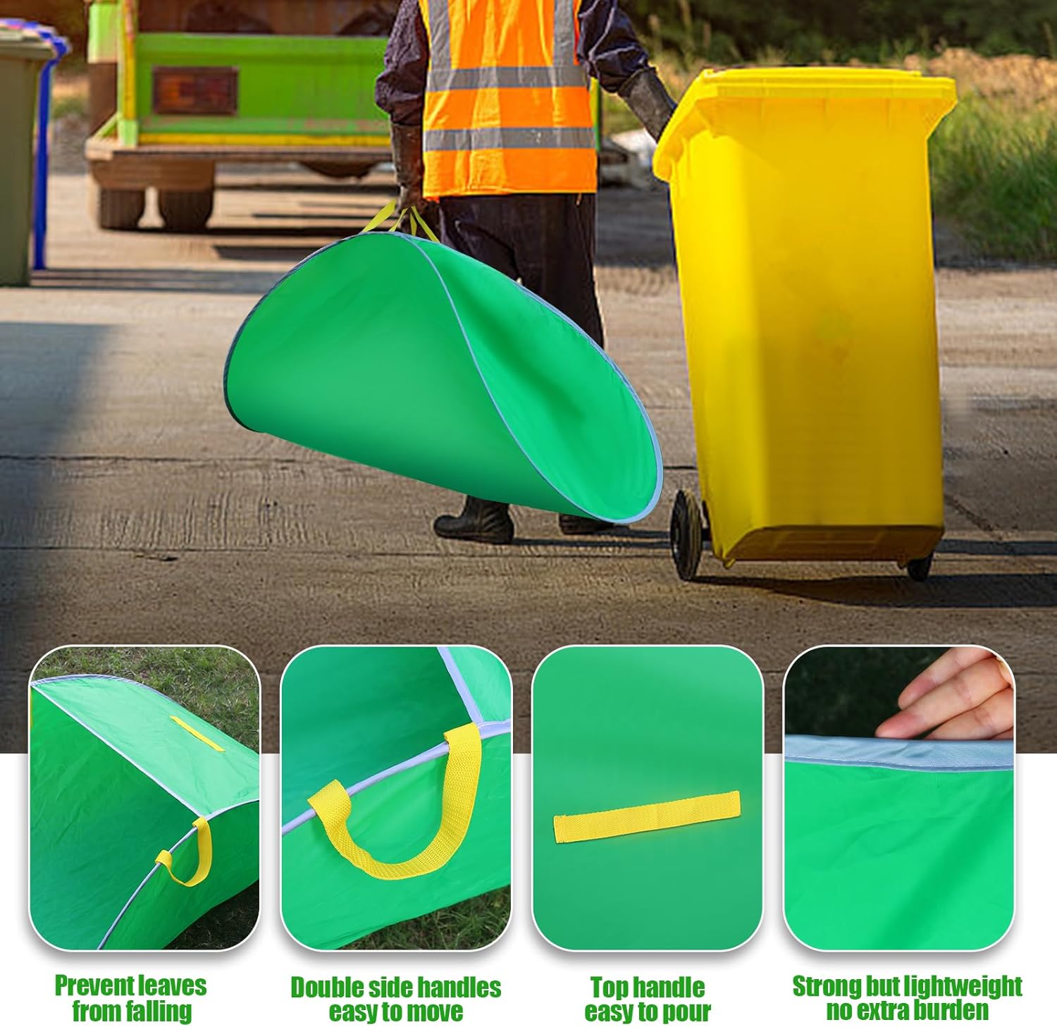 UQM Portable Leaf Collector – Foldable Reusable Yard Bag