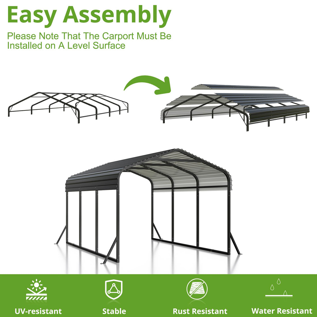 20x30 Ft Heavy-Duty Metal Carport