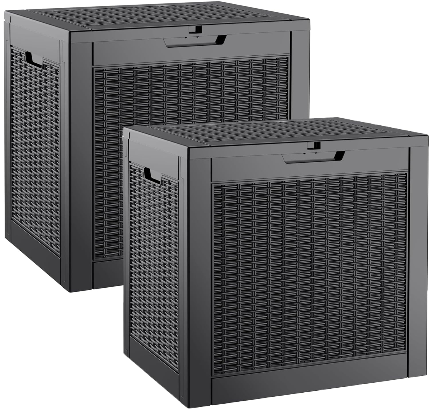 32-Gallon Resin Deck Box 2-Pack, Black