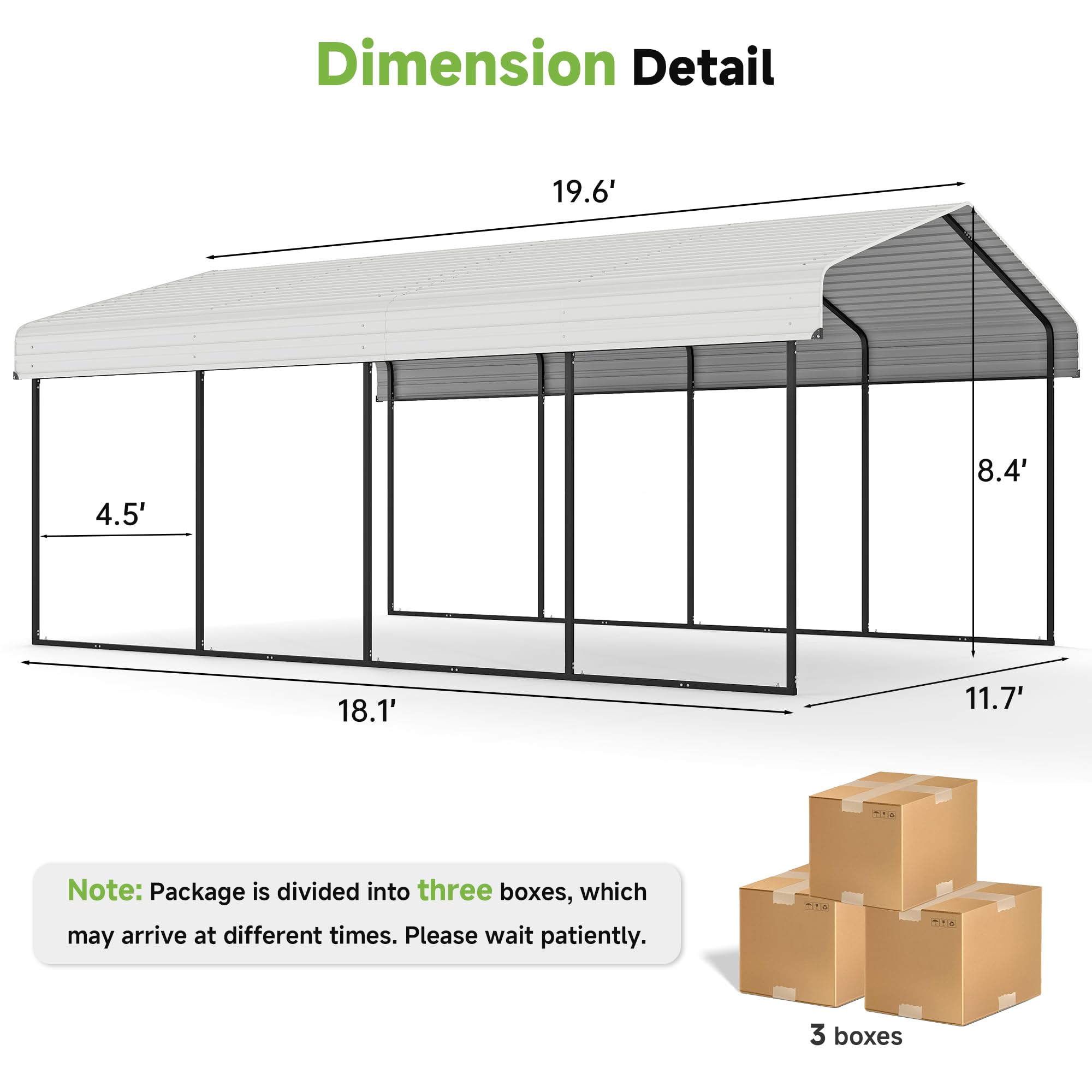 12x20 Ft Real Relax Heavy-Duty Carport