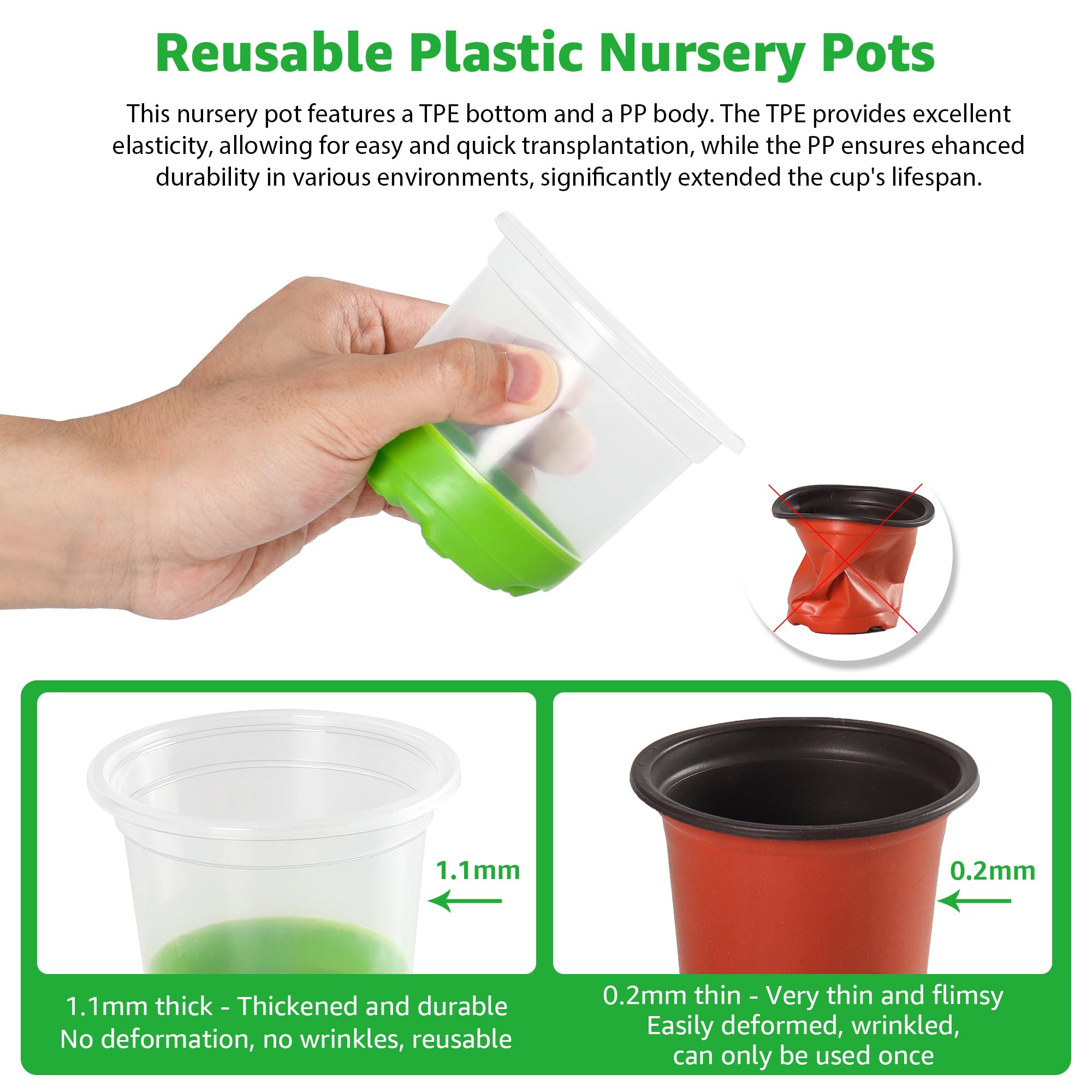 "30-Pack Clear Nursery Pots with Drainage"