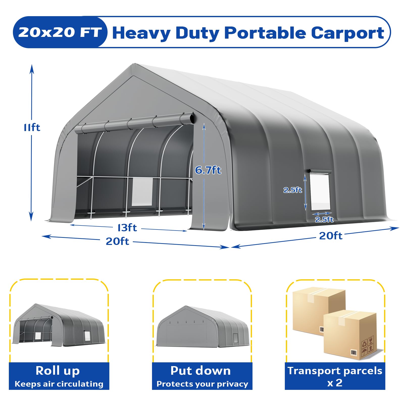 20x30 Ft EROMMY Heavy-Duty Carport