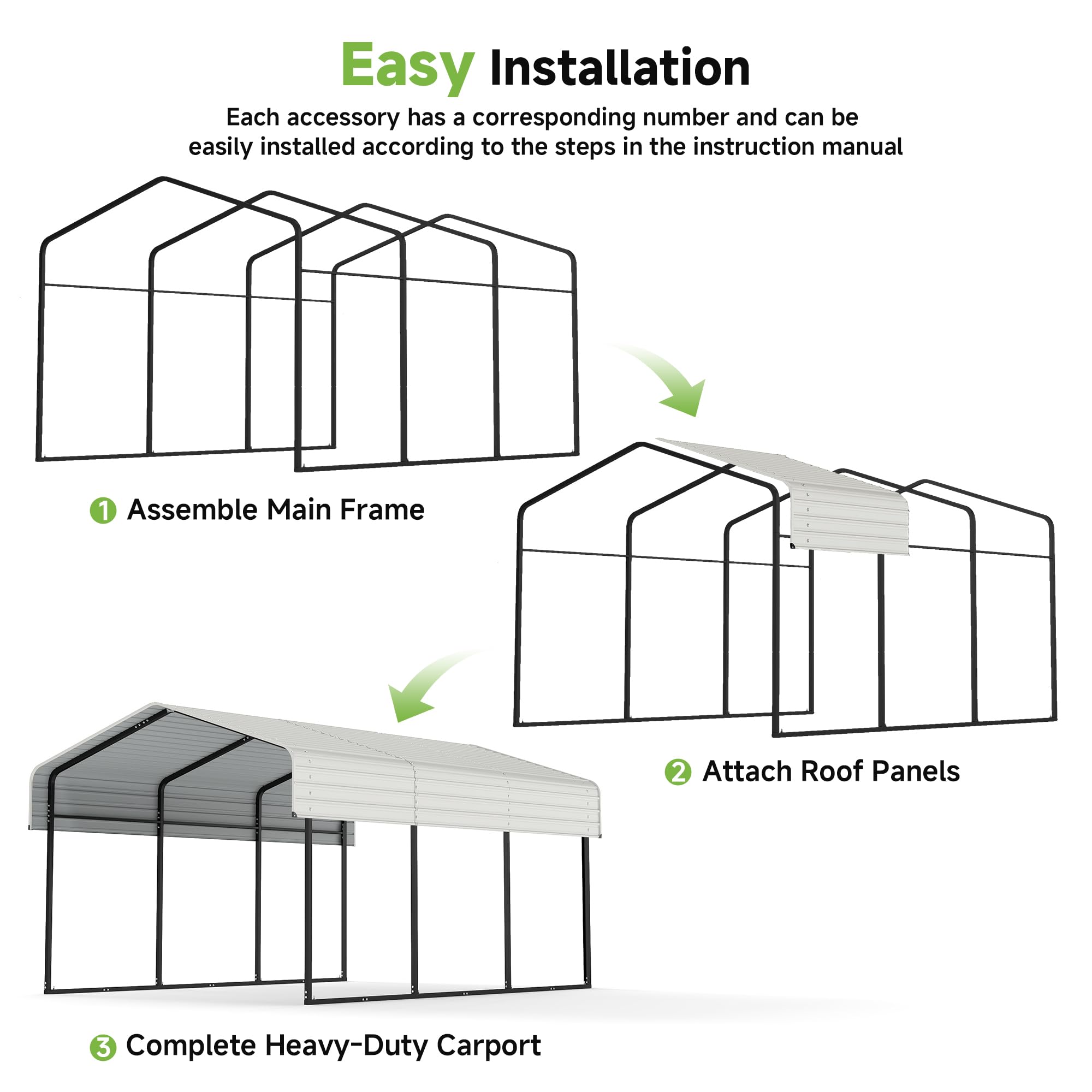12x20 Ft Real Relax Heavy-Duty Carport