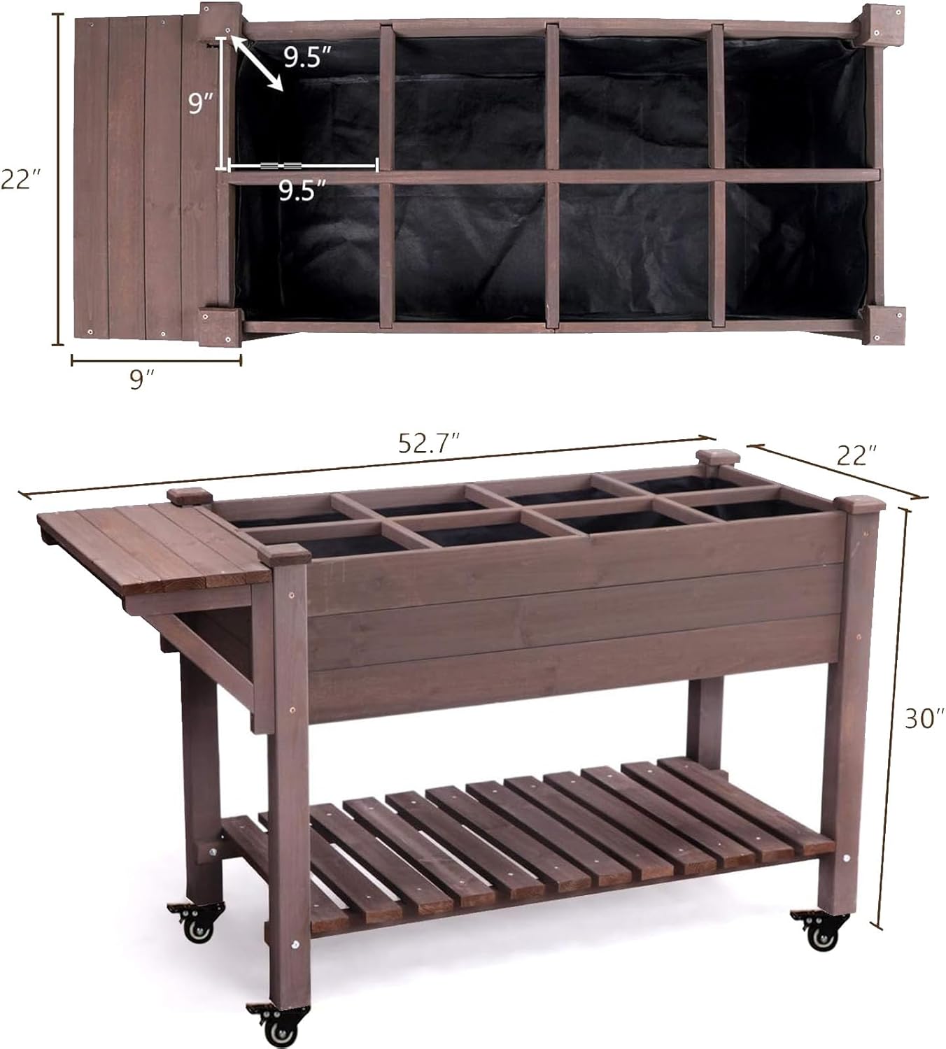 Aivituvin Raised Garden Bed with Wheels