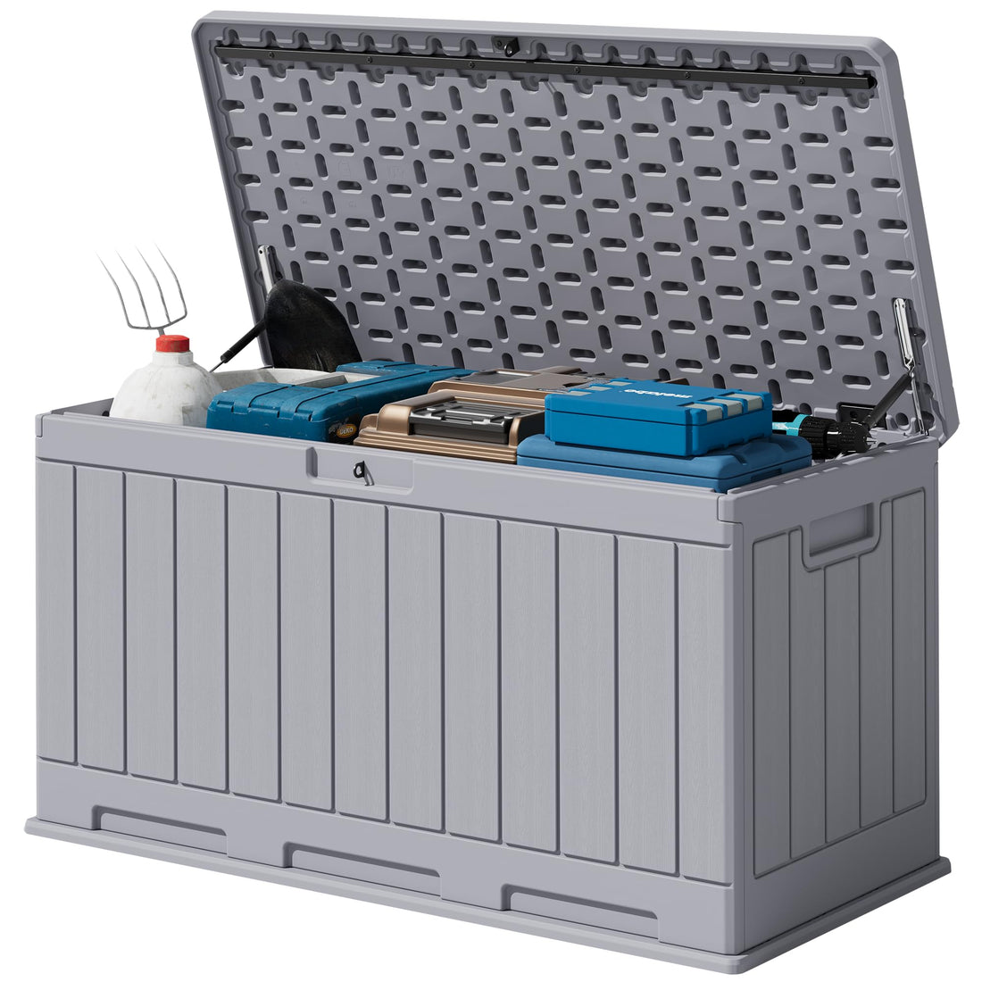 Devoko 30-Gallon Resin Deck Storage Box, Black