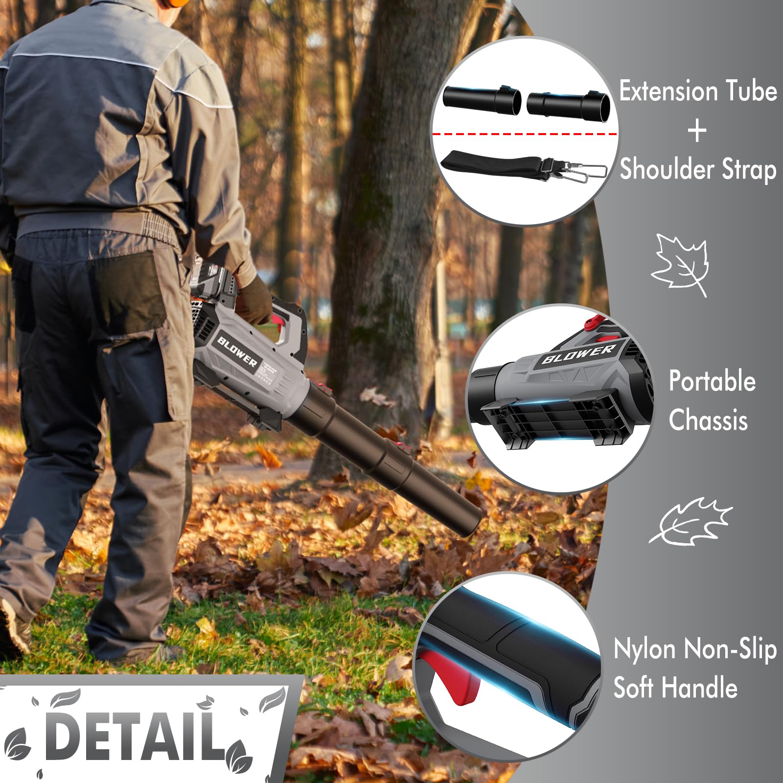 21V Cordless Leaf Blower, 630CFM/160MPH