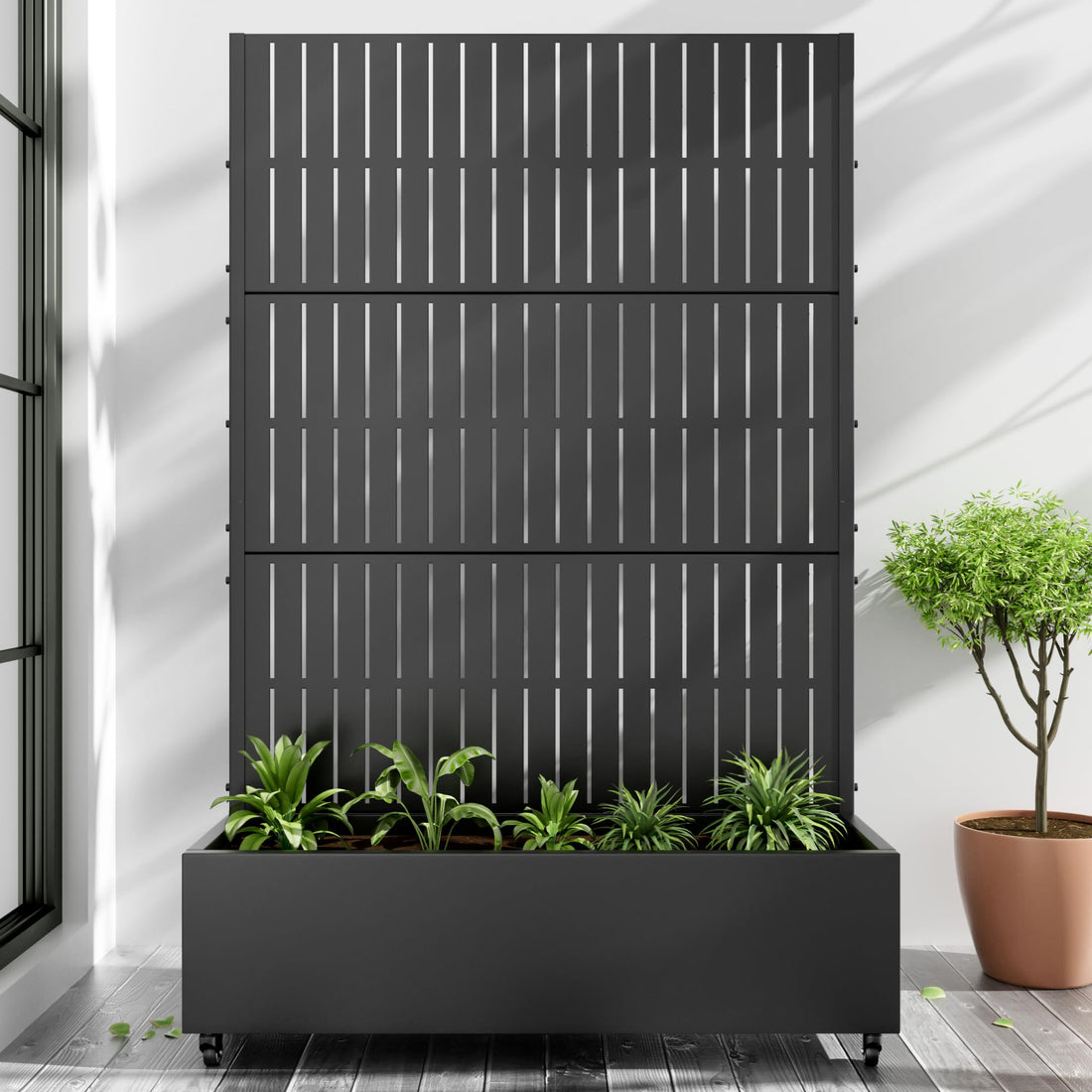 Casaphoria Metal Raised Garden Bed with Trellis