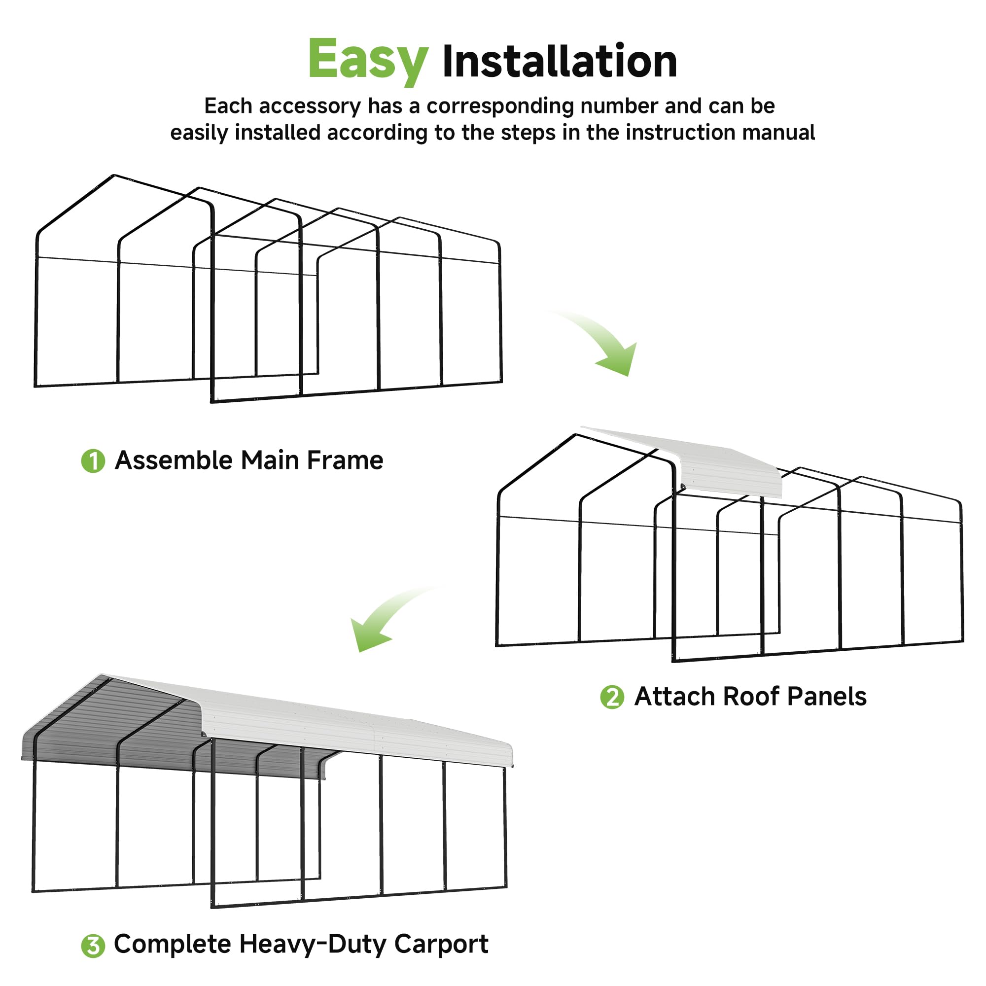 12x20 Ft Real Relax Heavy-Duty Carport
