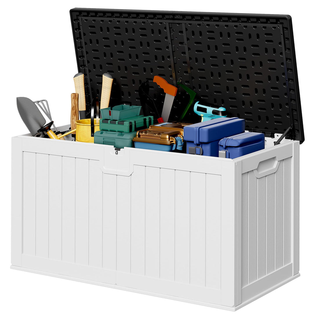 Devoko 30-Gallon Resin Deck Storage Box, Black