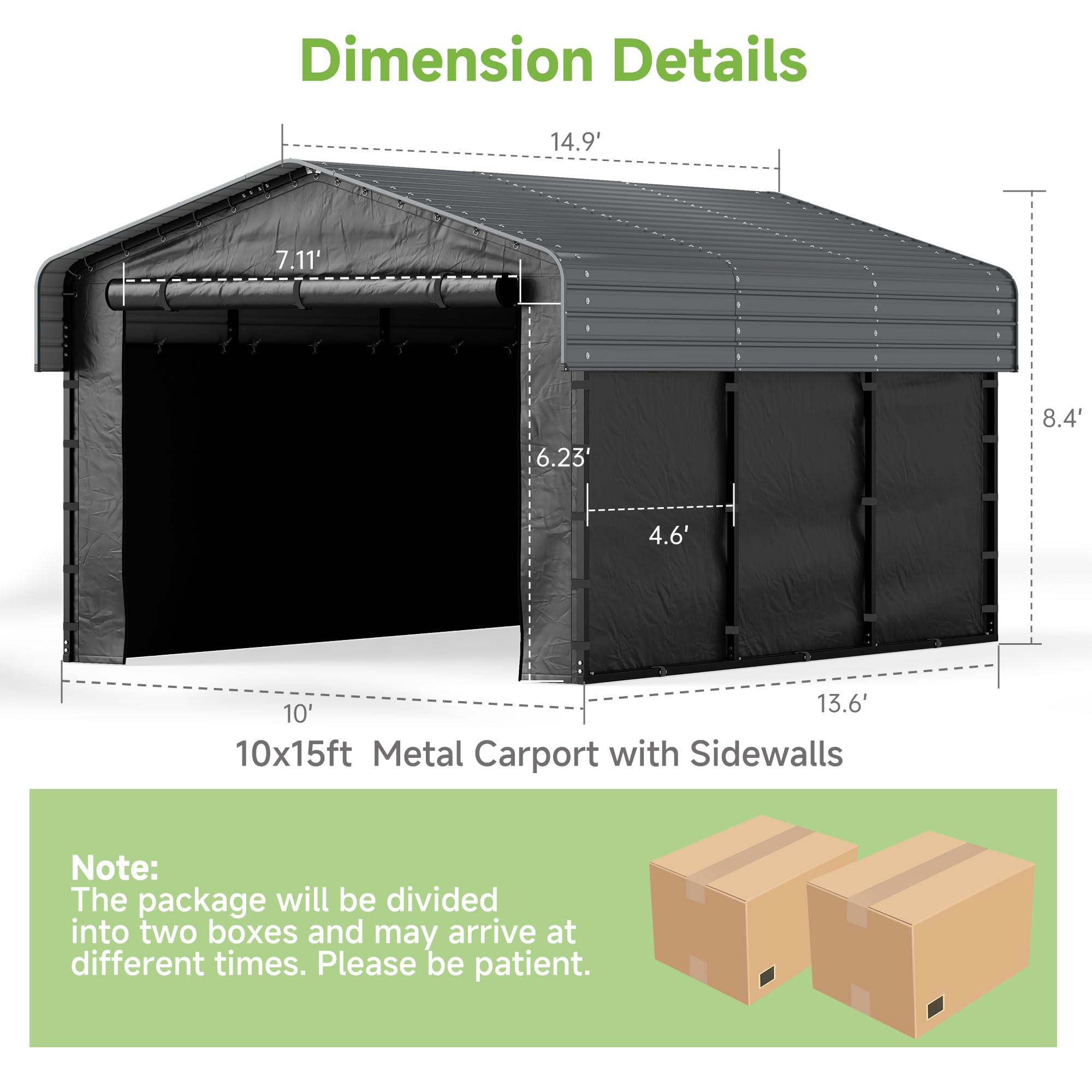 12x20 Ft Real Relax Heavy-Duty Carport
