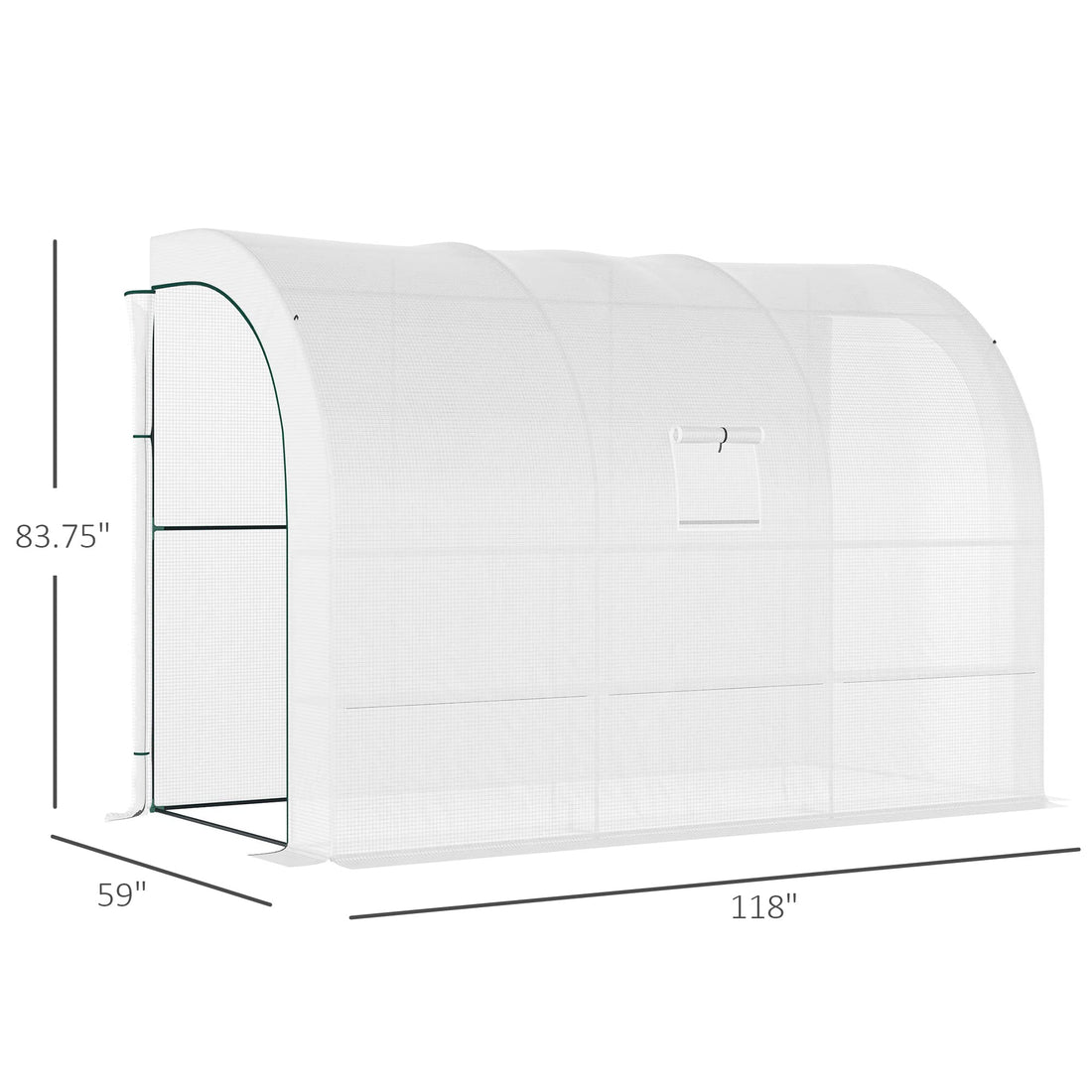 Outsunny 10'x5'x7' Lean-To Walk-in Greenhouse