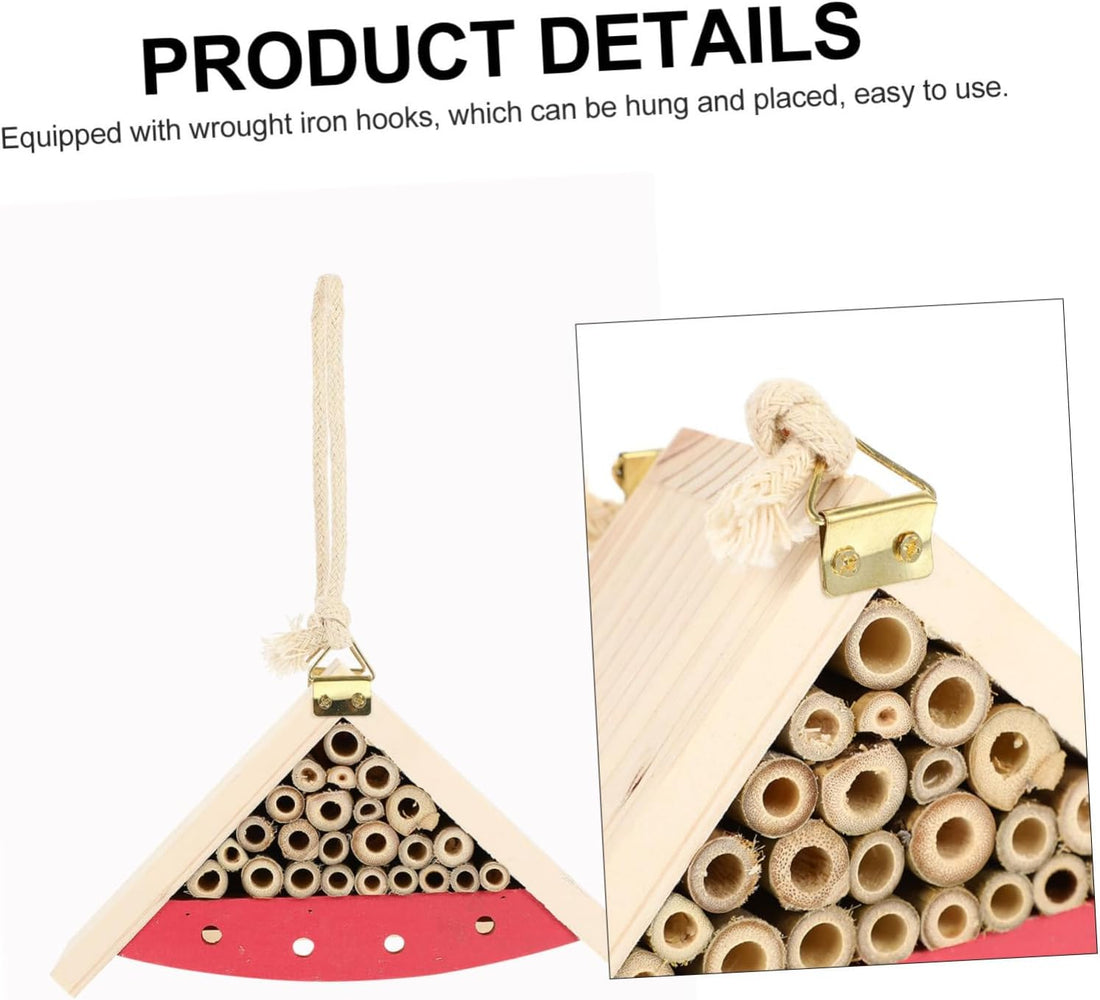 LIFKOME Wooden Hanging Bee House Shelter