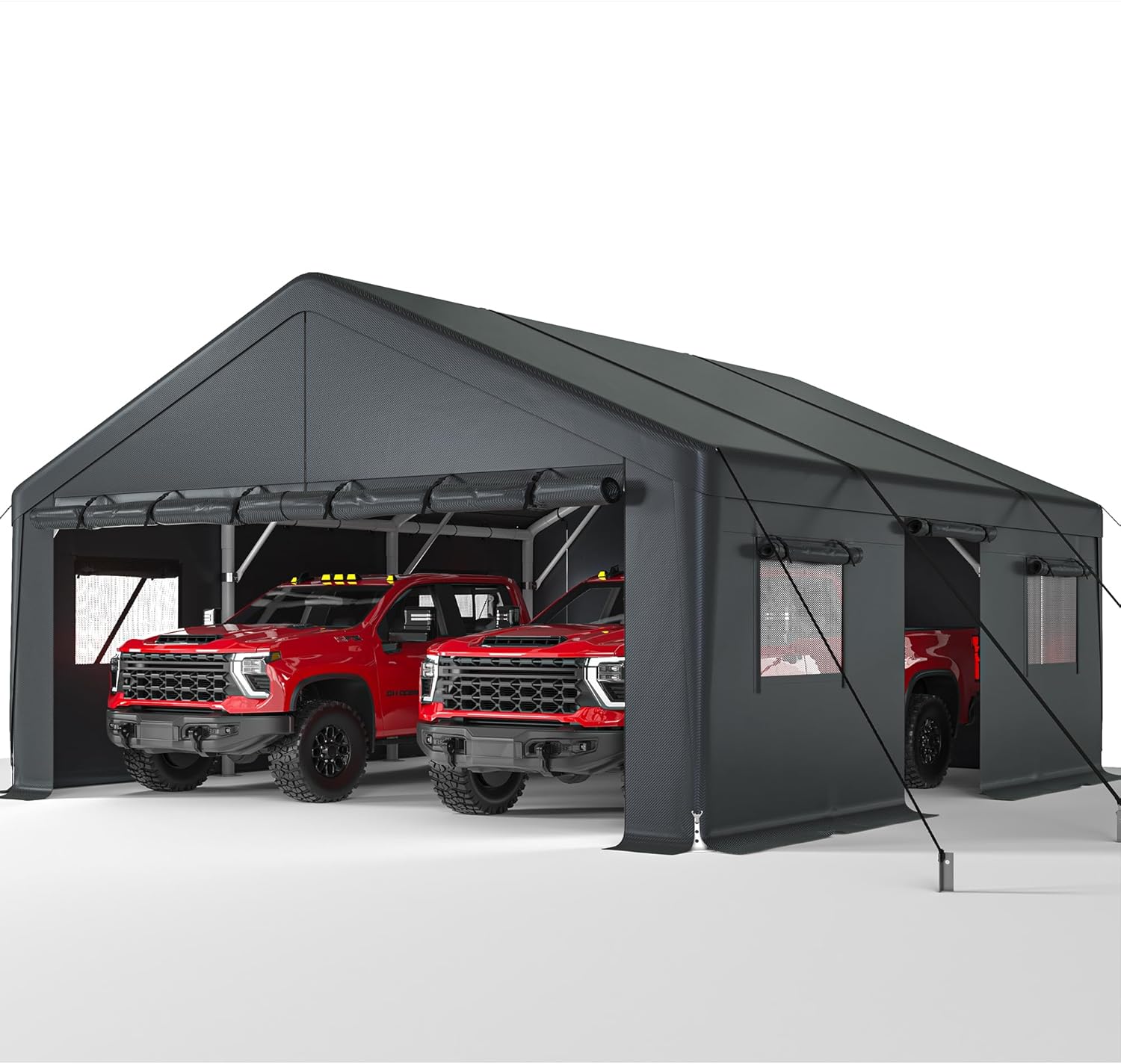 Bepatio 20x20 Ft 2-Car Heavy-Duty Metal Carport