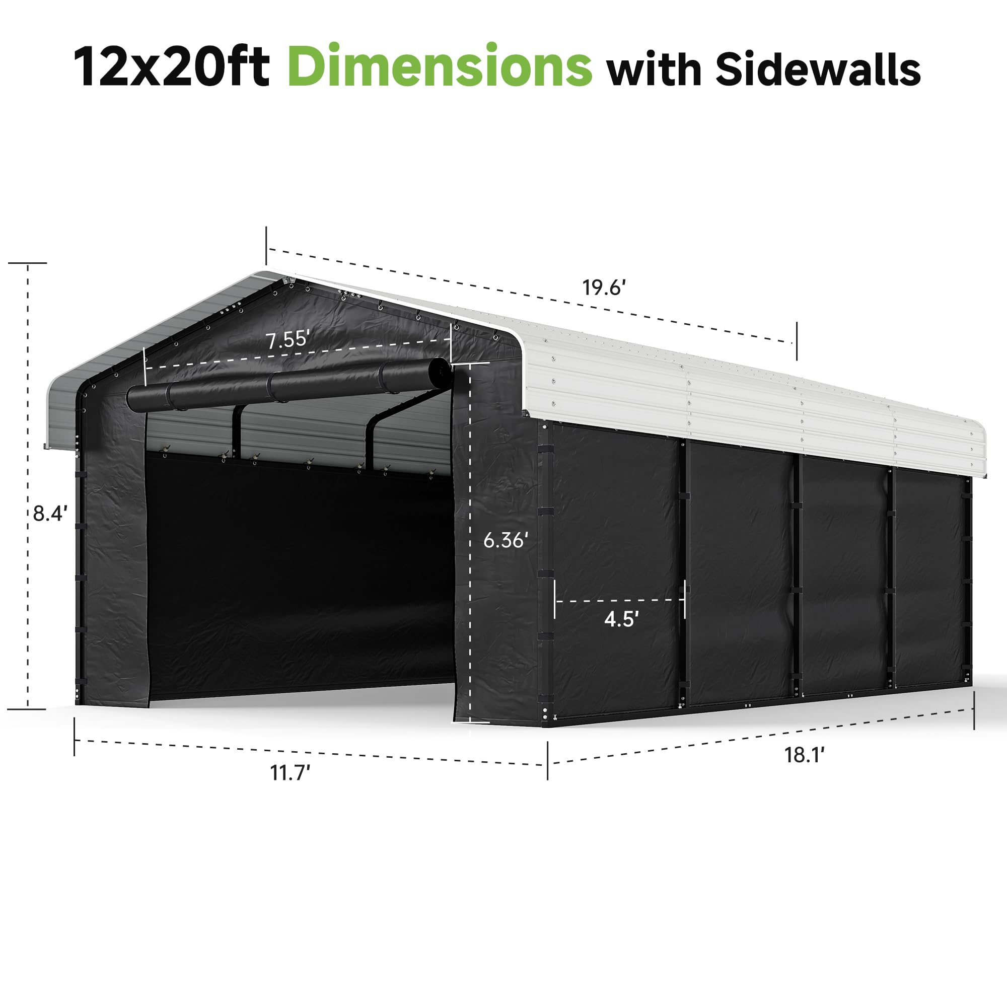 12x20 Ft Real Relax Heavy-Duty Carport