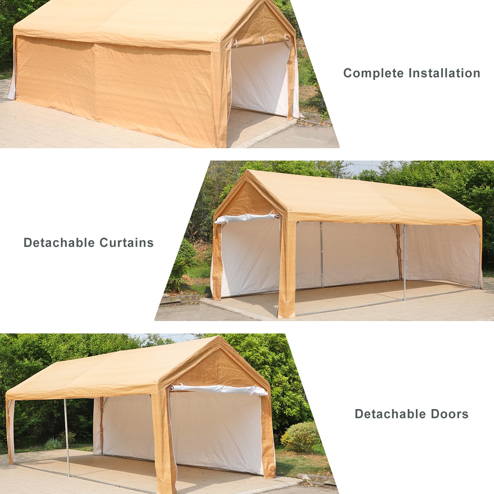 10x20 Ft Sophia & William Heavy-Duty Carport