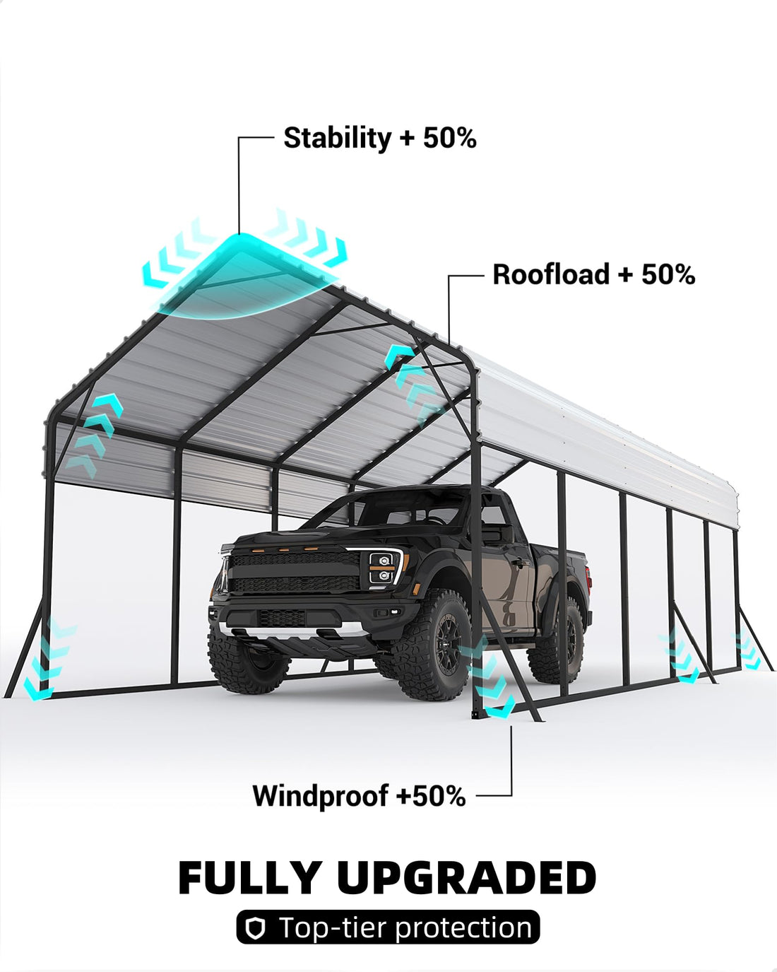 11x20x9 Ft Vertical Roof Metal Carport