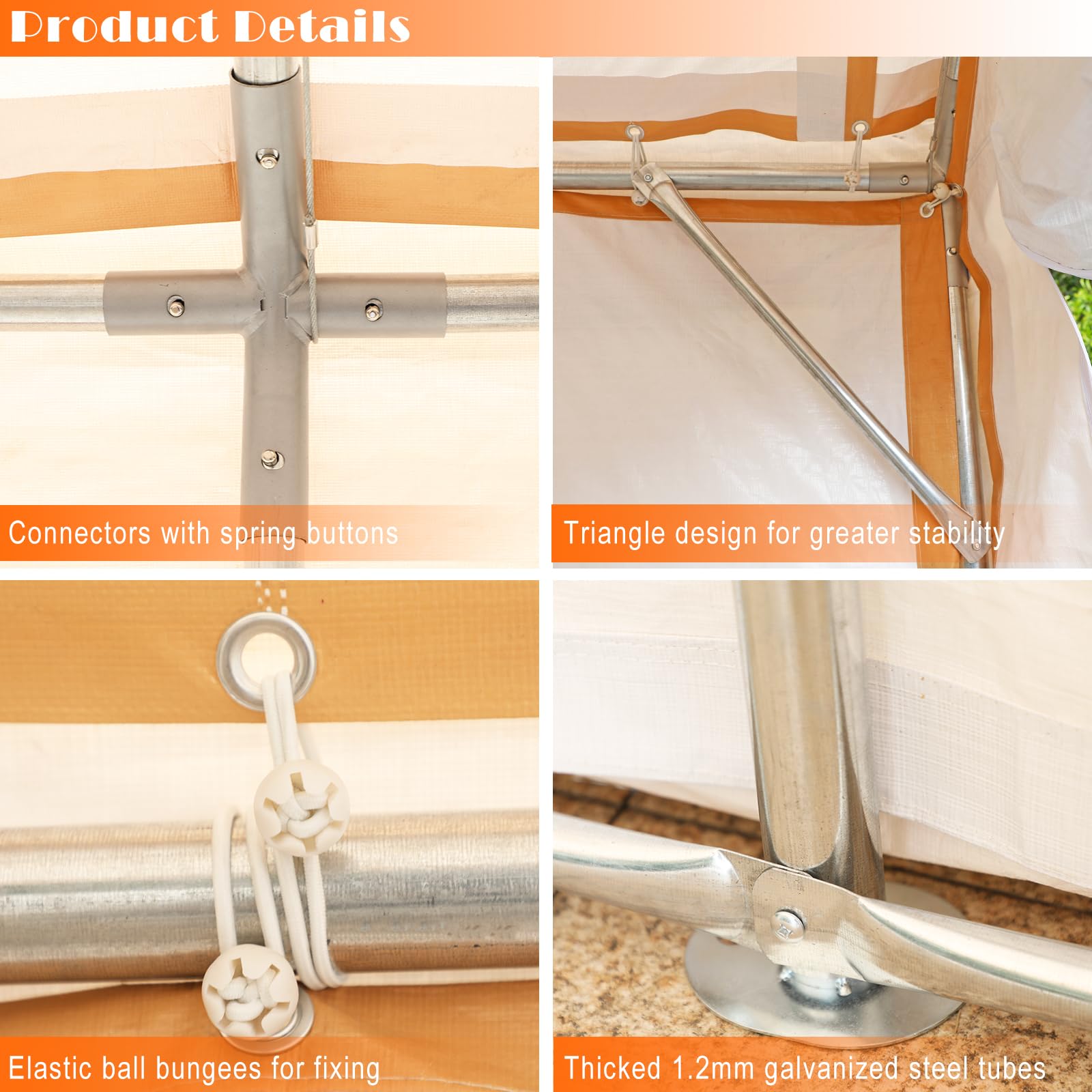 10x20 Ft Sophia & William Heavy-Duty Carport