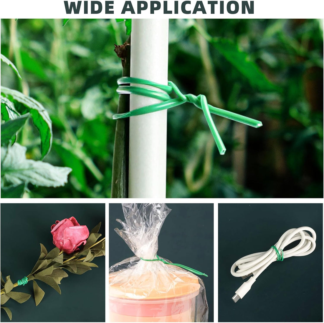 "Green Garden Twist Ties 656ft with Cutter"