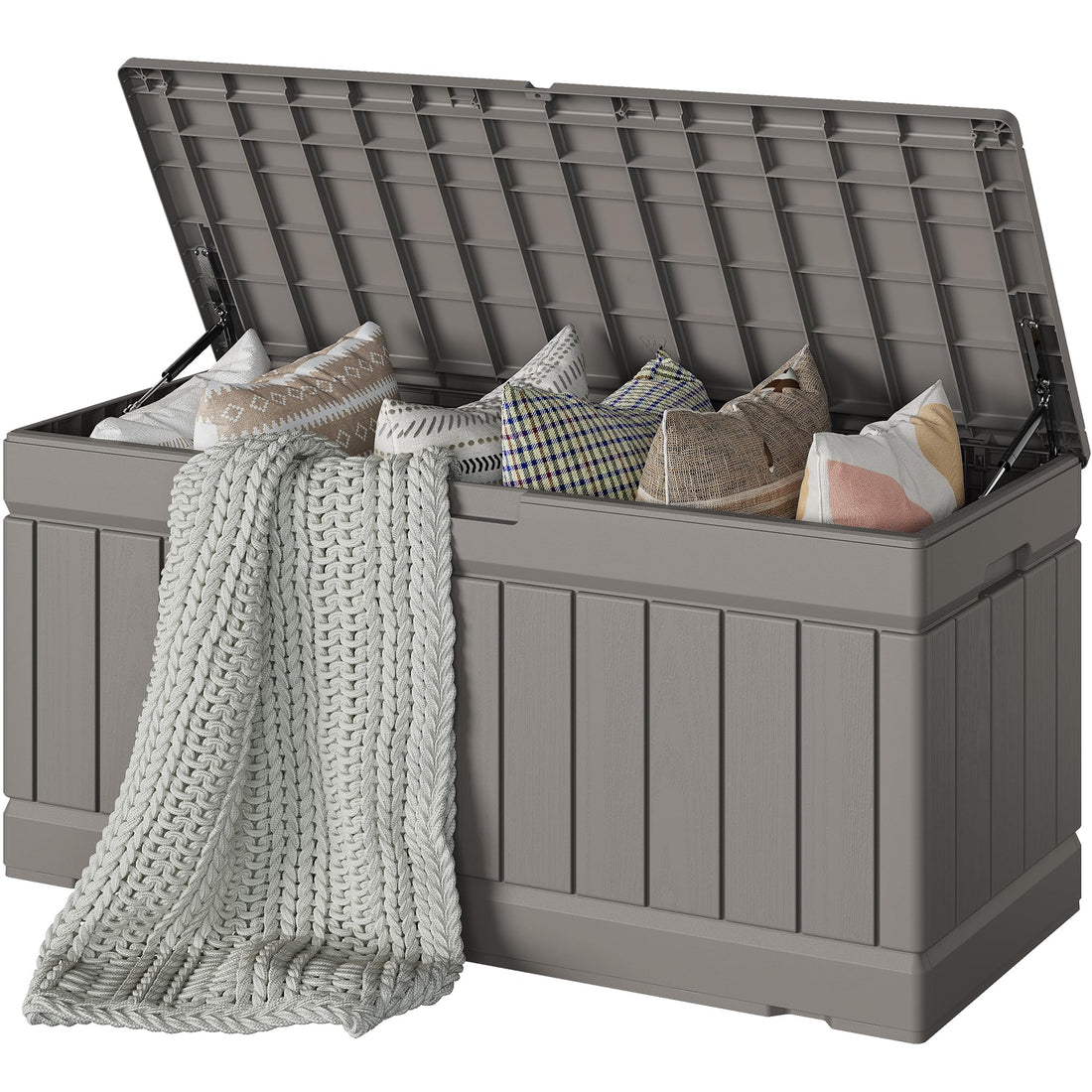 Devoko 30-Gallon Resin Deck Storage Box, Black