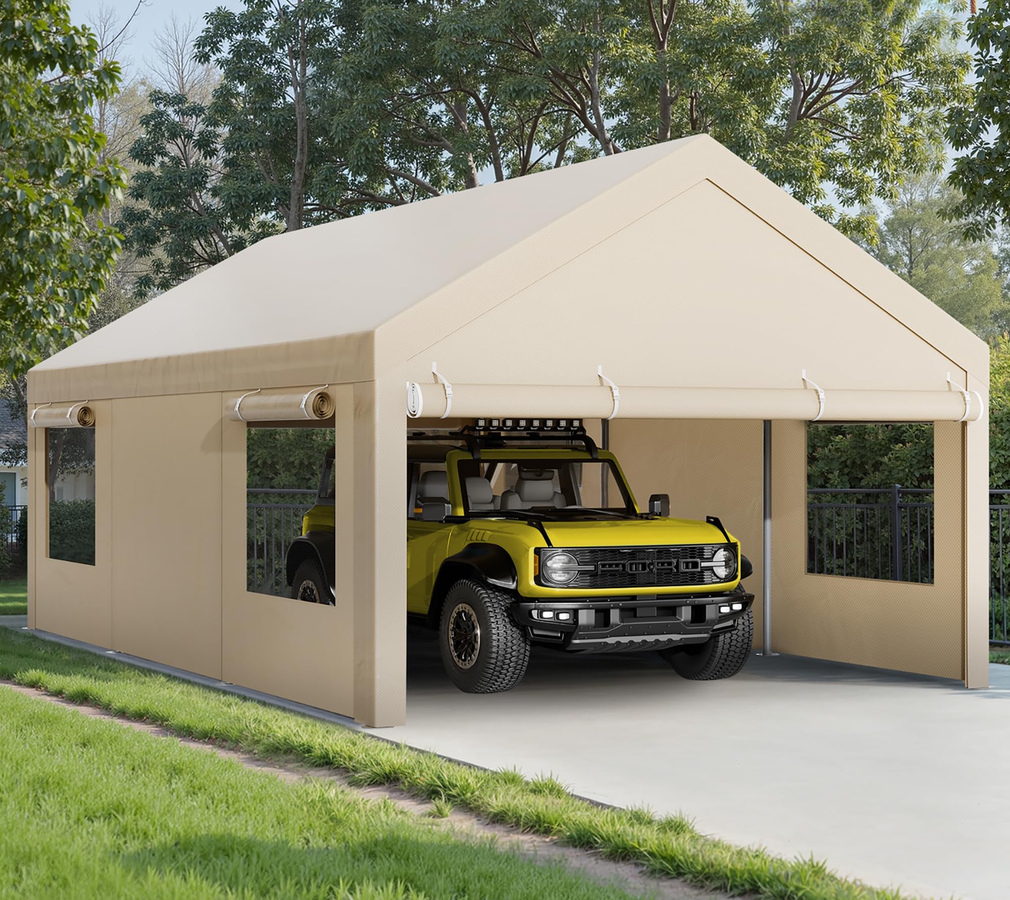 12x20 Ft Walsunny Heavy-Duty Carport