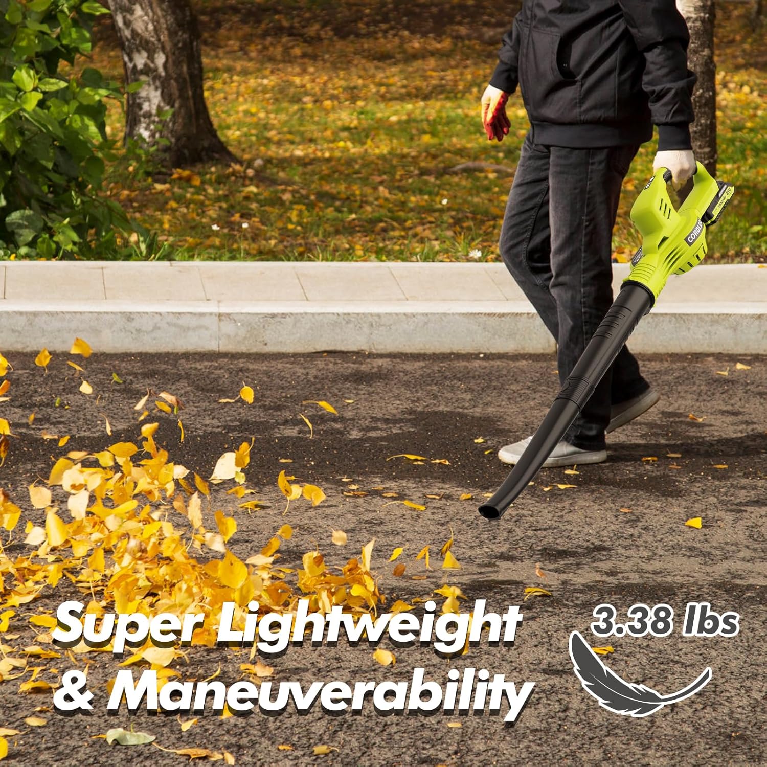 "21V Cordless Leaf Blower with 2 Batteries & Charger"